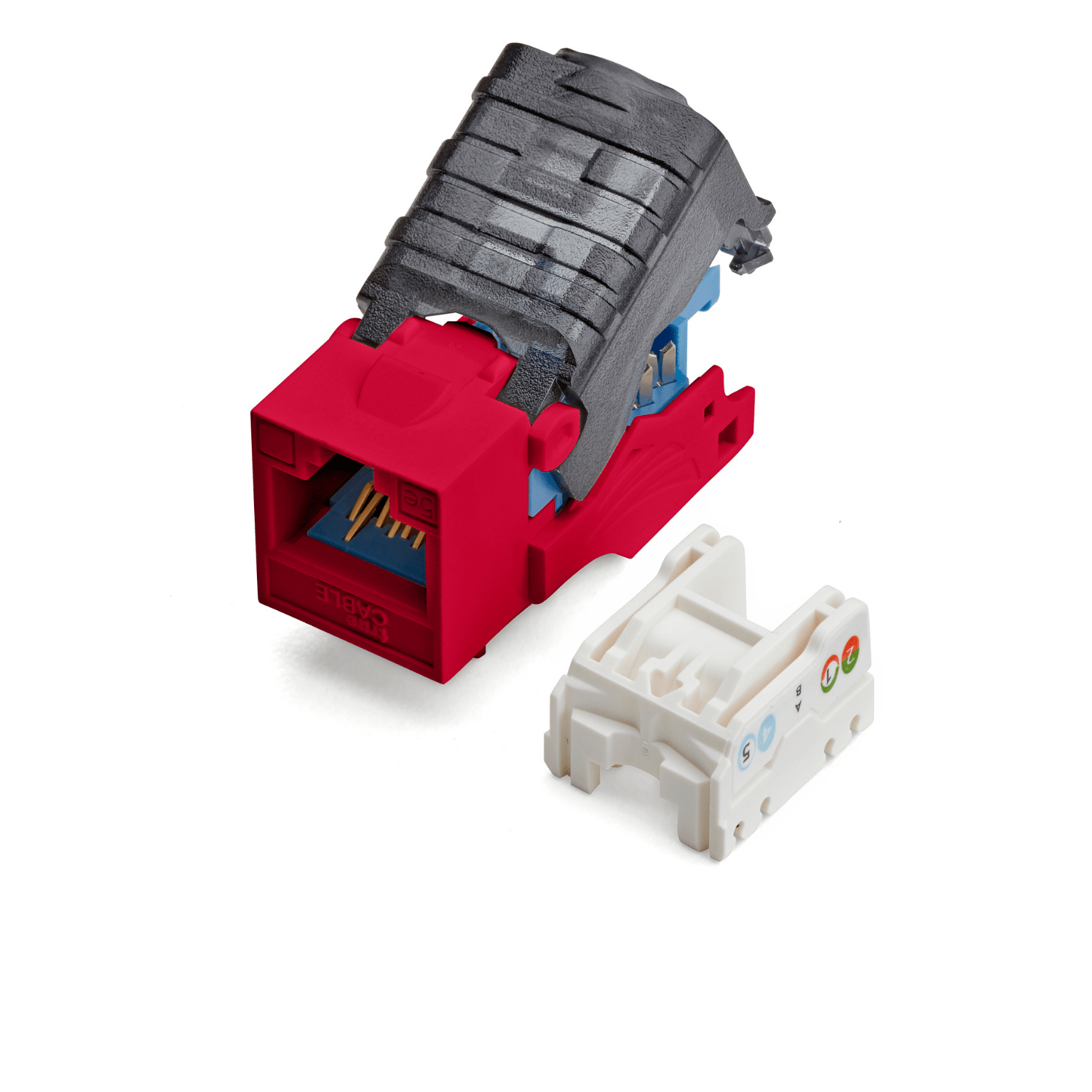 Cat5e Toolless Keystone Jack | Unshielded | 6pc | Red