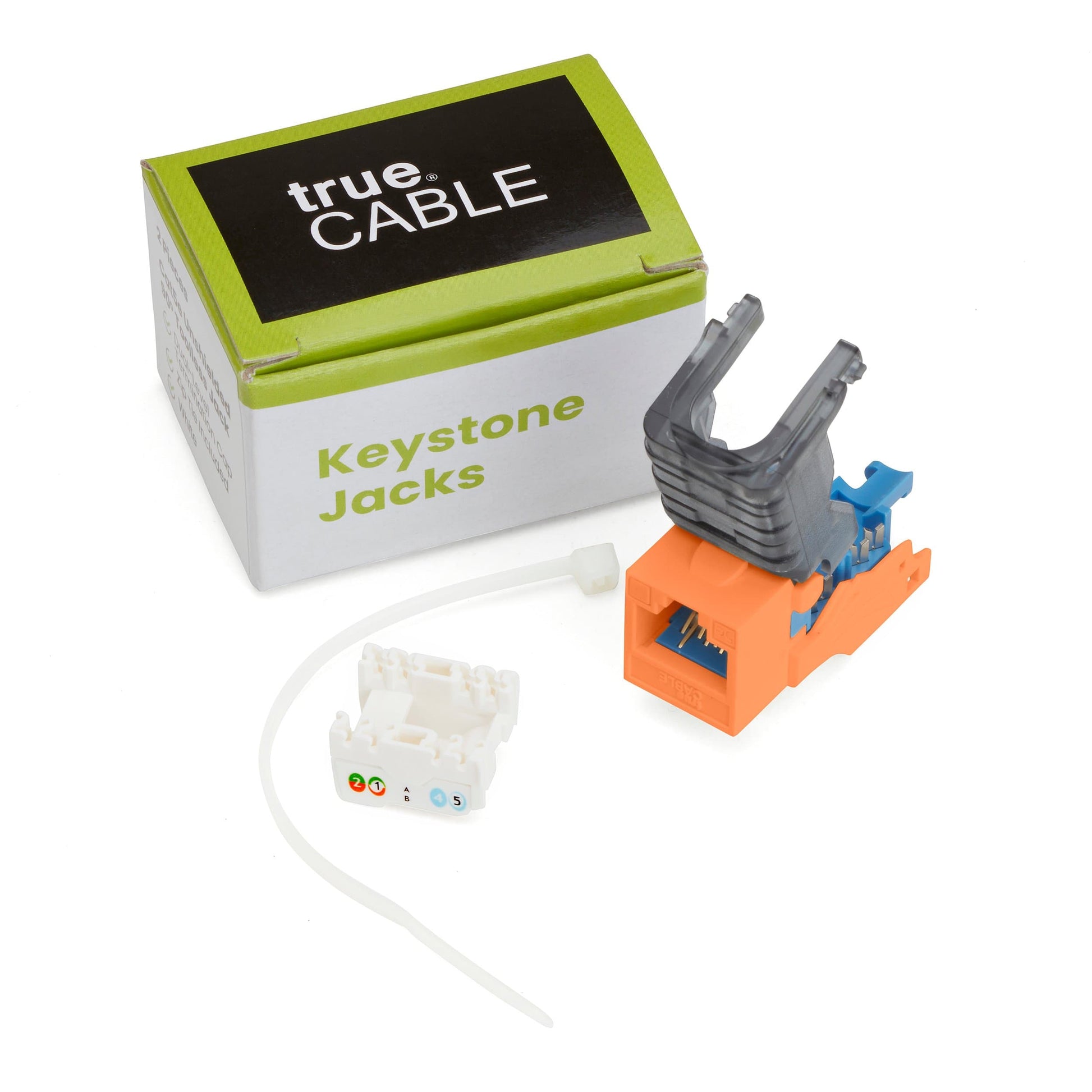 Cat5e Toolless Keystone Jack | Unshielded | 2pc | Orange