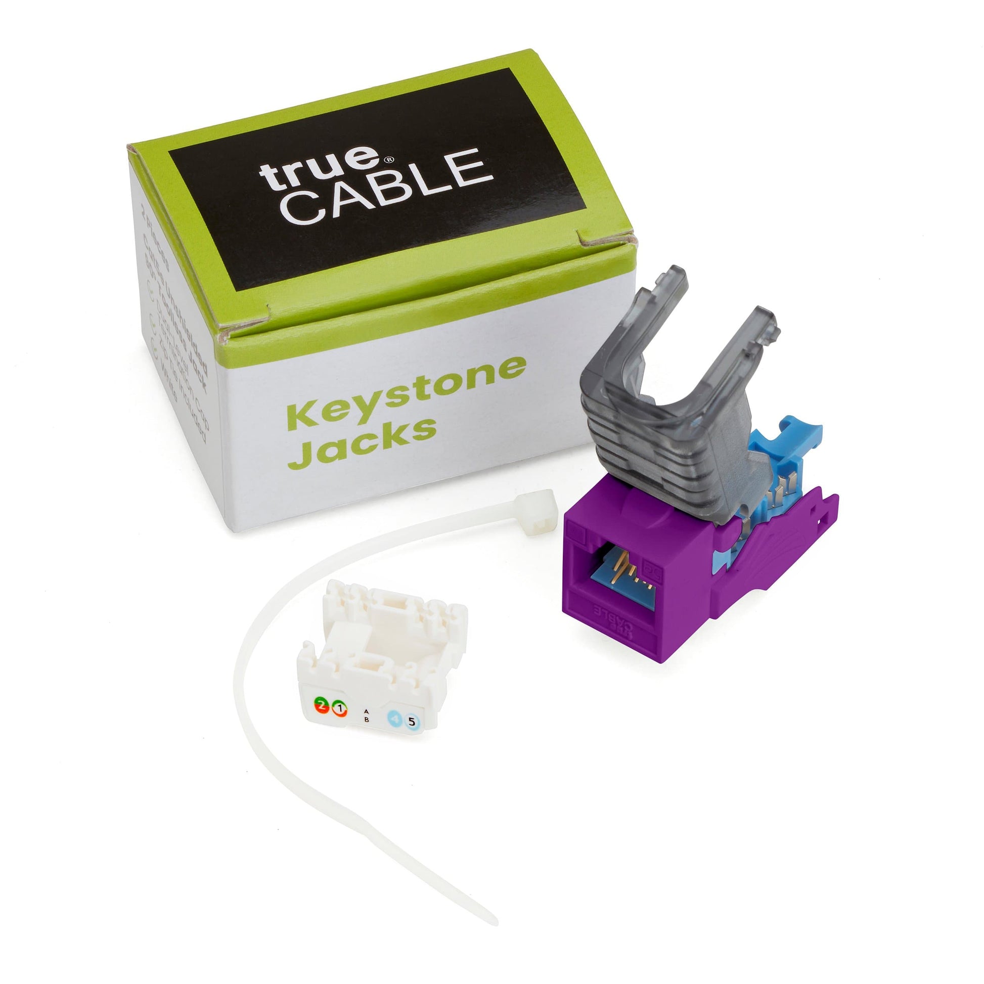 Cat5e Toolless Keystone Jack | Unshielded | 2pc | Purple