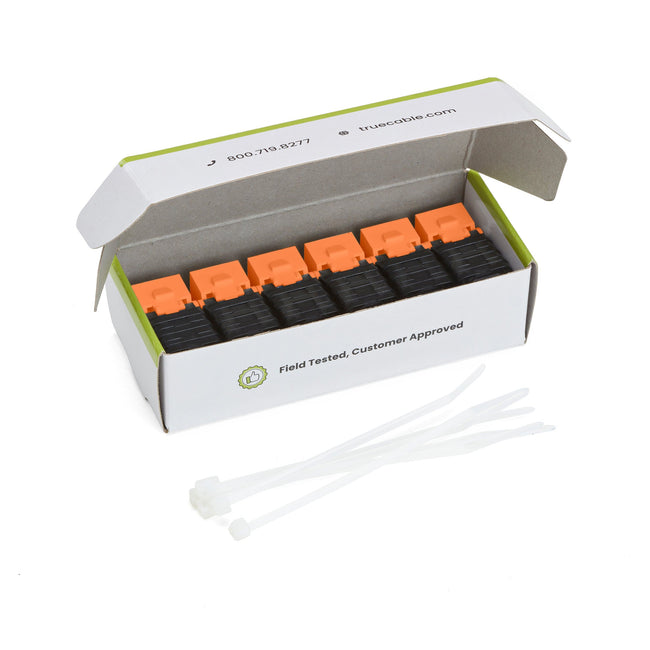 Cat5e Toolless Keystone Jack | Unshielded | 6pc | Orange