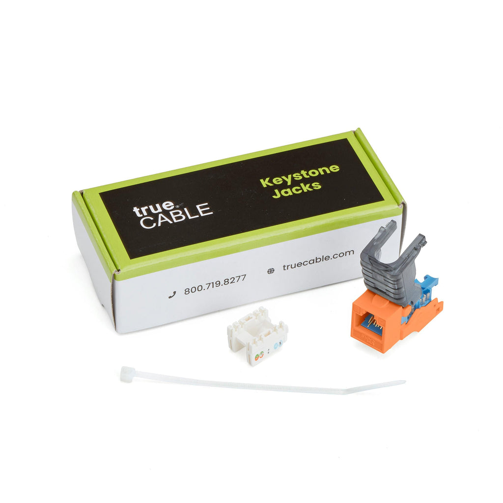 Cat5e Toolless Keystone Jack | Unshielded | 6pc | Orange