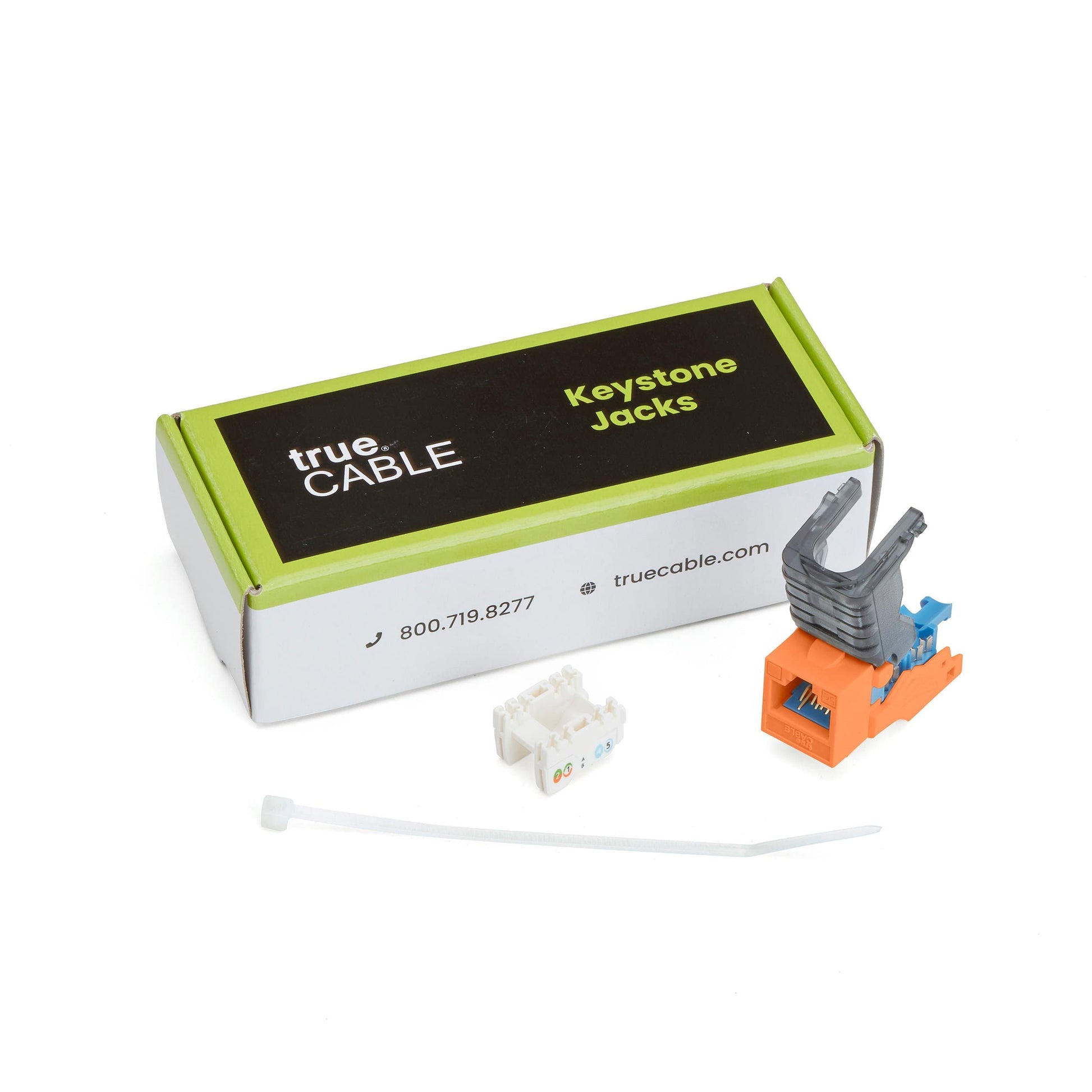 Cat5e Toolless Keystone Jack | Unshielded | 6pc | Orange