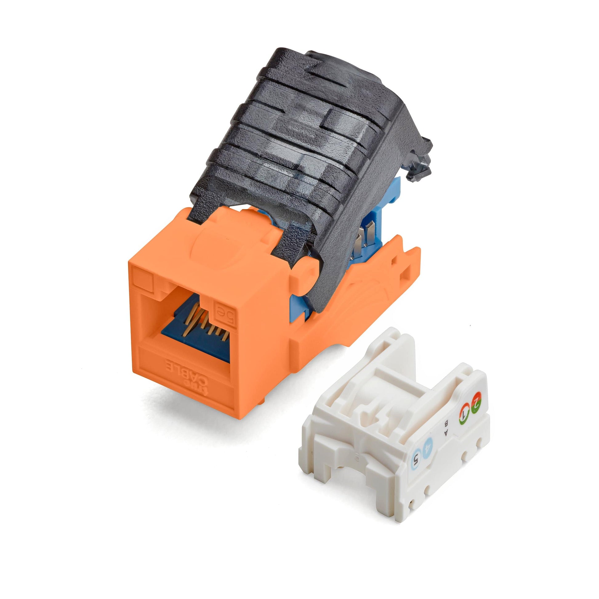 Cat5e Toolless Keystone Jack | Unshielded | 12pc | Orange