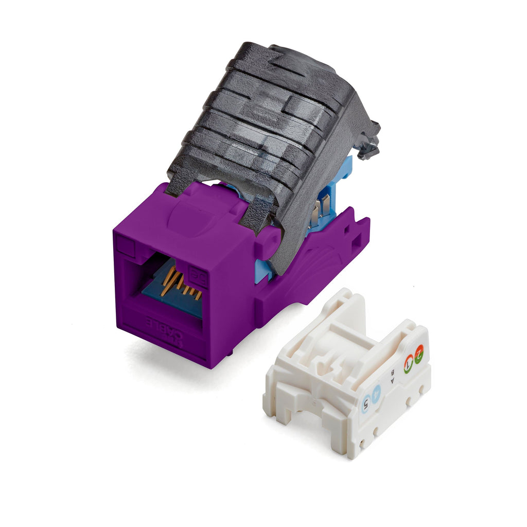 Cat5e Toolless Keystone Jack | Unshielded | 2pc | Purple