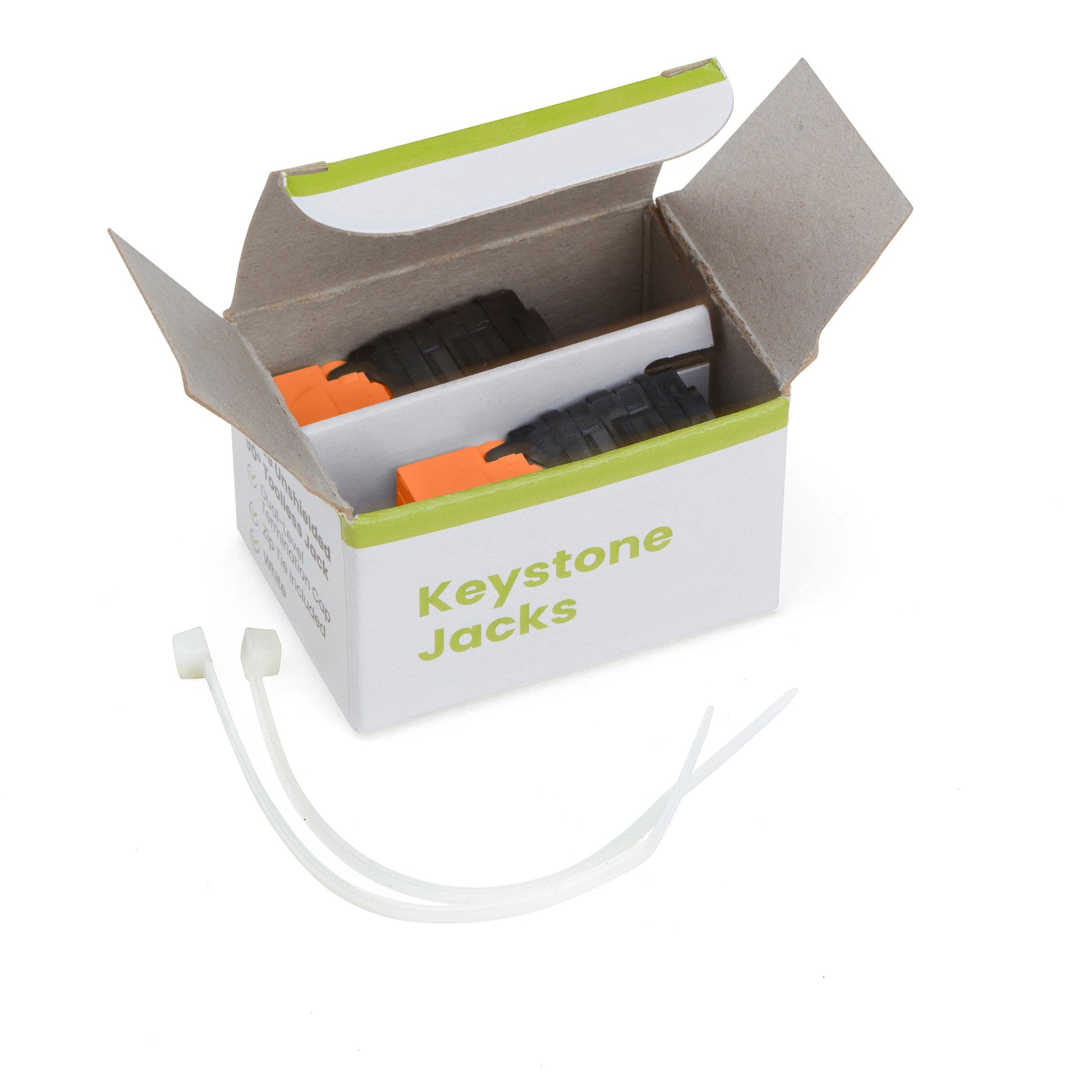 Cat6A Toolless Keystone Jack | Unshielded | 2pc | Orange