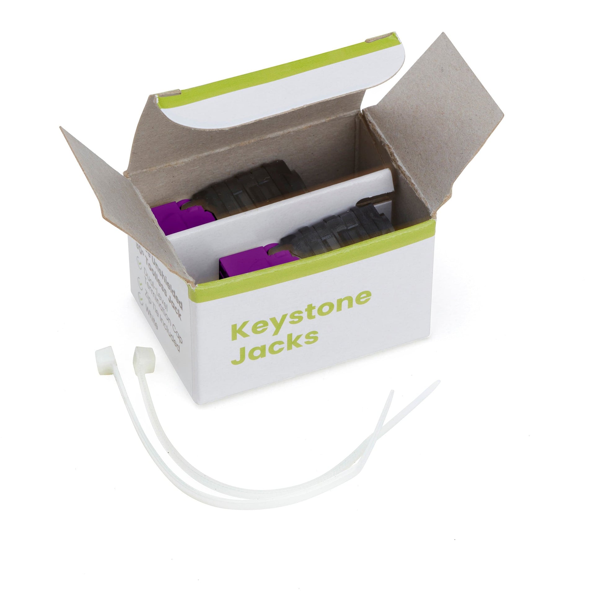 Cat6A Toolless Keystone Jack | Unshielded | 2pc | Purple