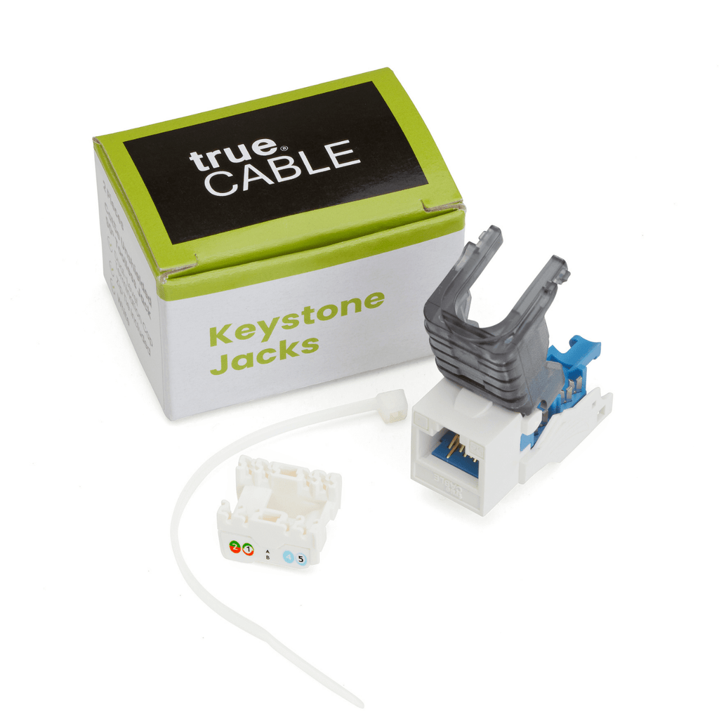 Cat5e Toolless Keystone Jack | Unshielded | 2pc | Packaging | White
