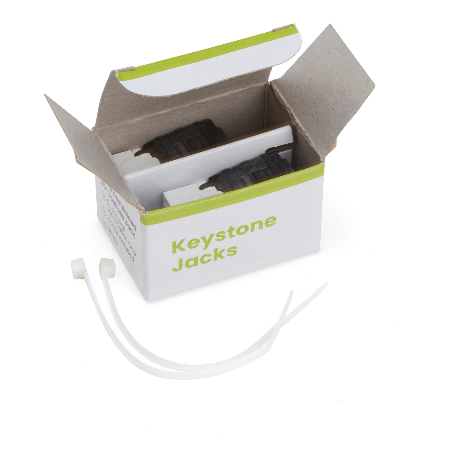 Cat6 Toolless Keystone Jack | Unshielded | 2pc | White