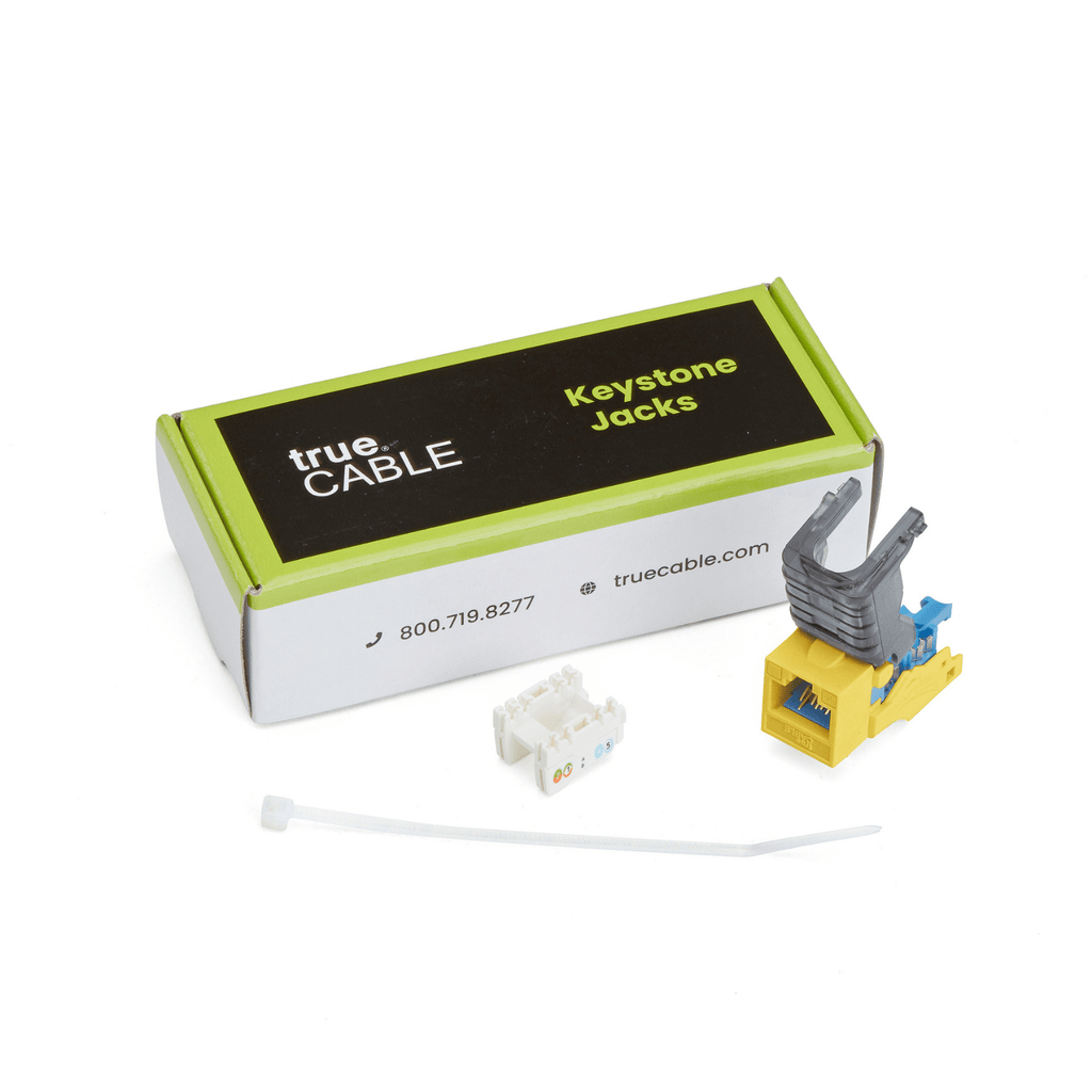 Cat5e Toolless Keystone Jack | Unshielded | 6pc | Yellow