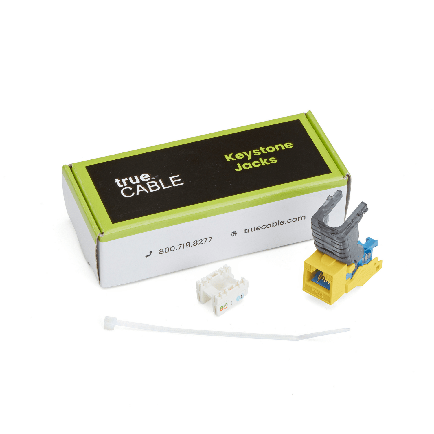 Cat5e Toolless Keystone Jack | Unshielded | 6pc | Yellow