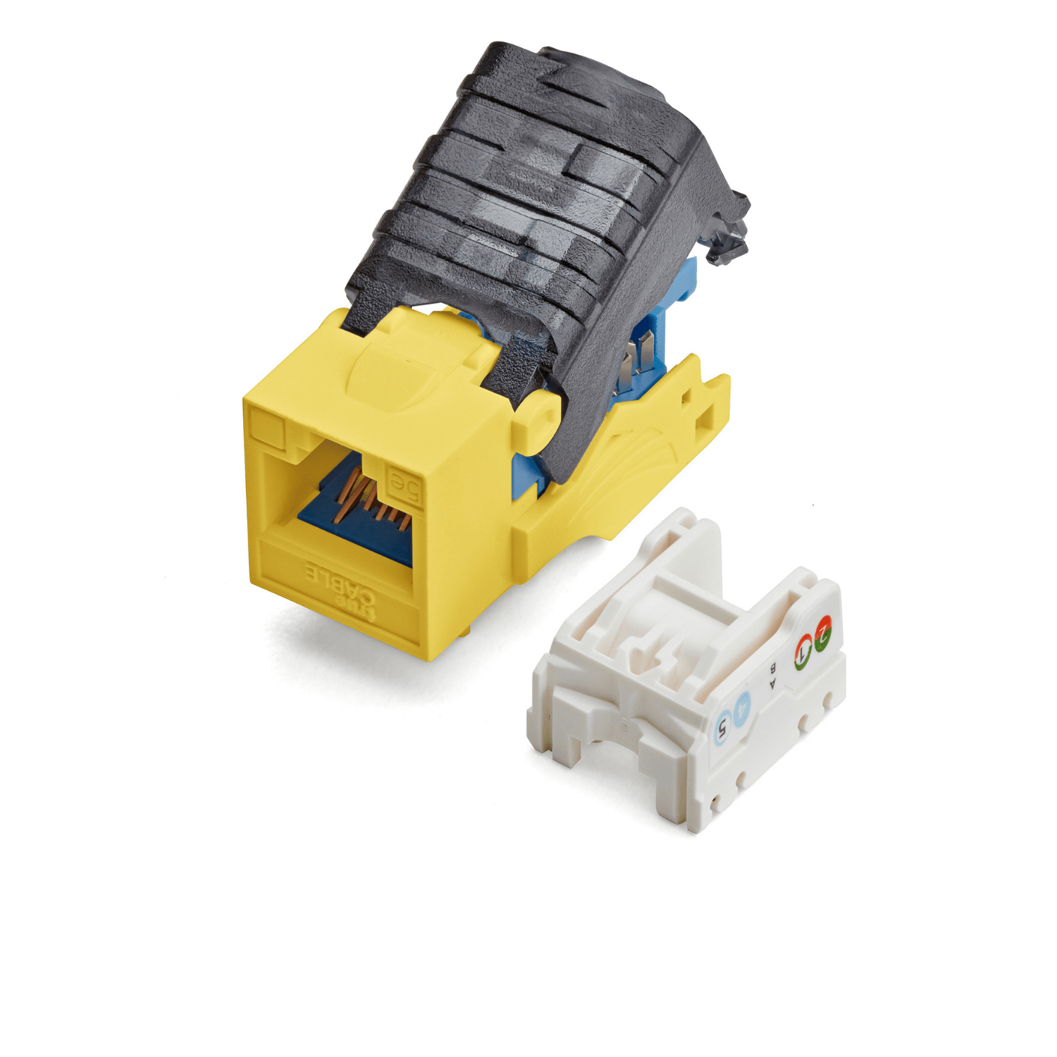 Cat5e Toolless Keystone Jack | Unshielded | 12pc | Yellow