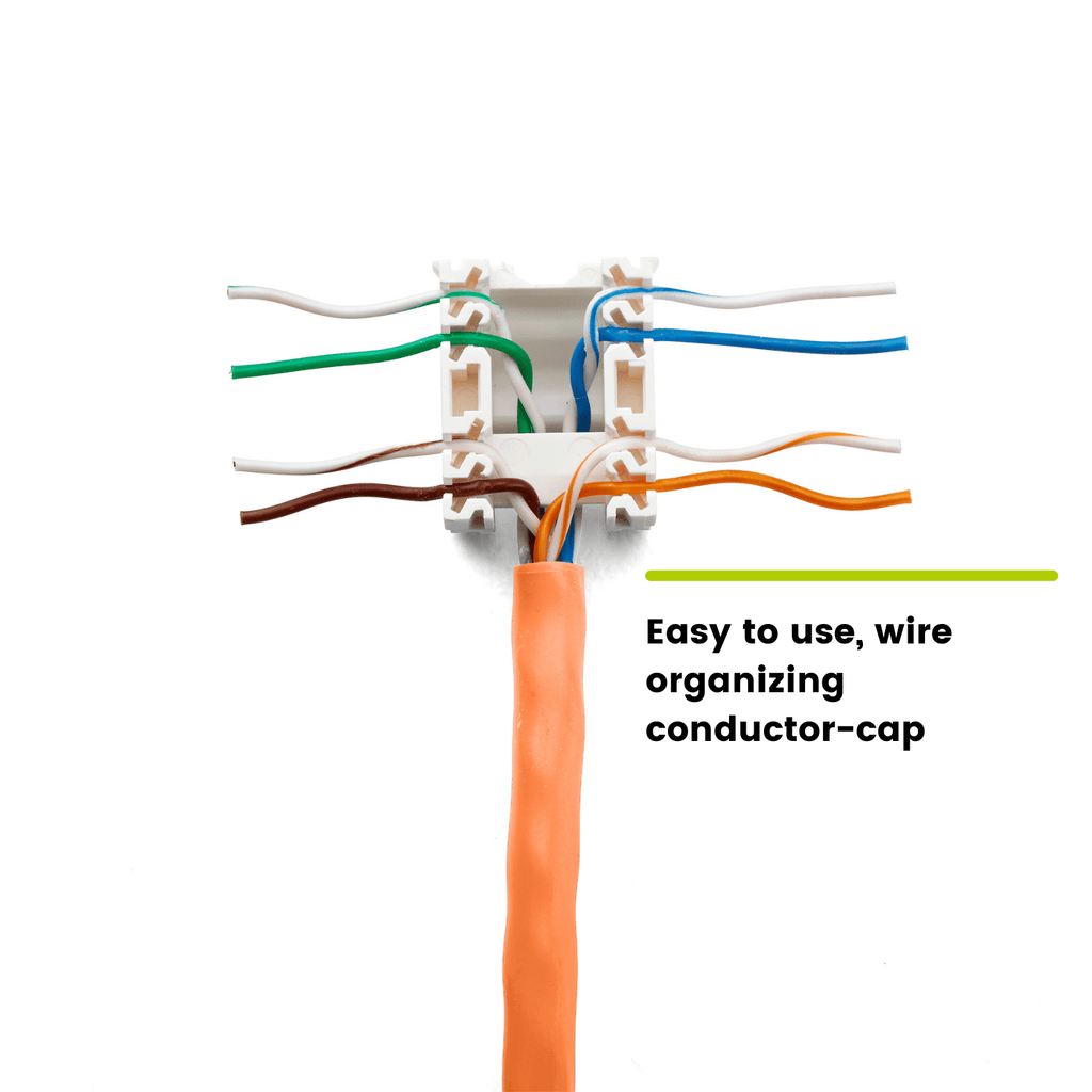 Cat5e Toolless Keystone Jack | Unshielded | 6pc | Orange