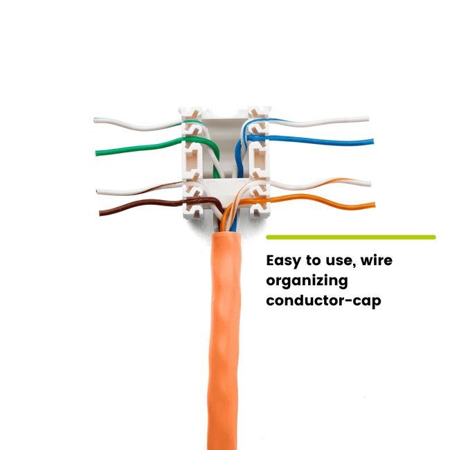 Cat5e Toolless Keystone Jack | Unshielded | 6pc | Orange