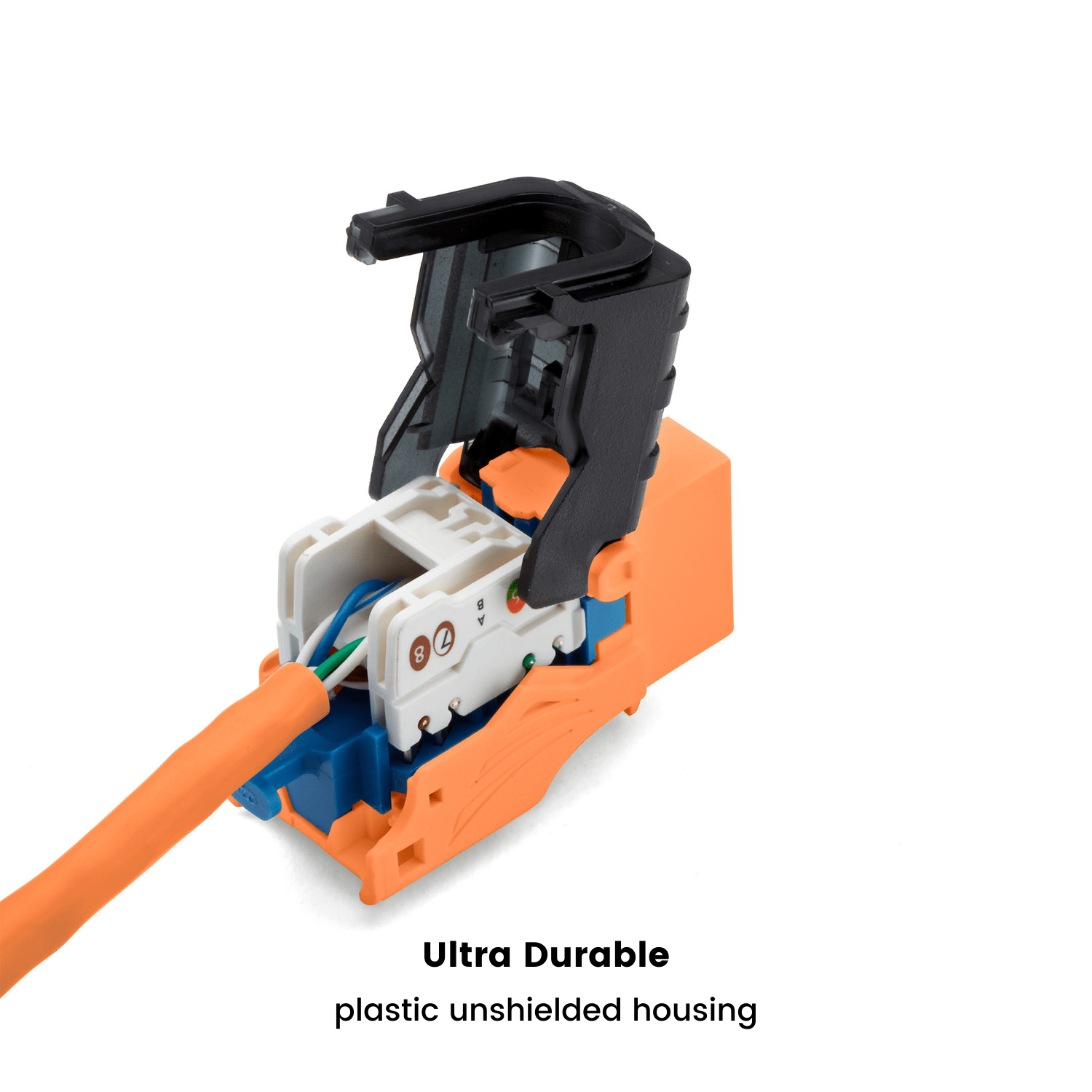 Cat5e Toolless Keystone Jack | Unshielded | 6pc | Orange