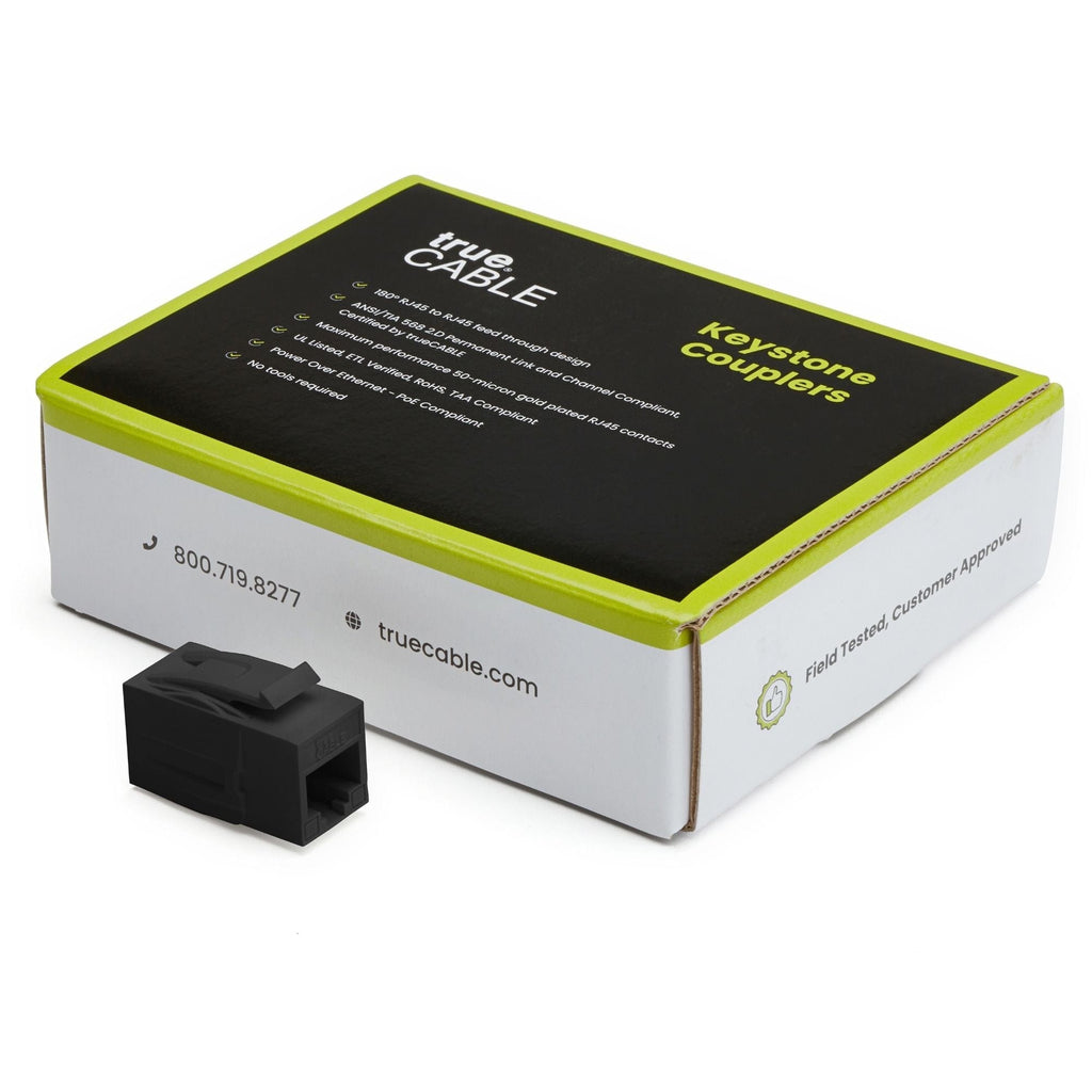 Cat6 Keystone Jack Coupler | Unshielded | Black | 12 Piece | closed box