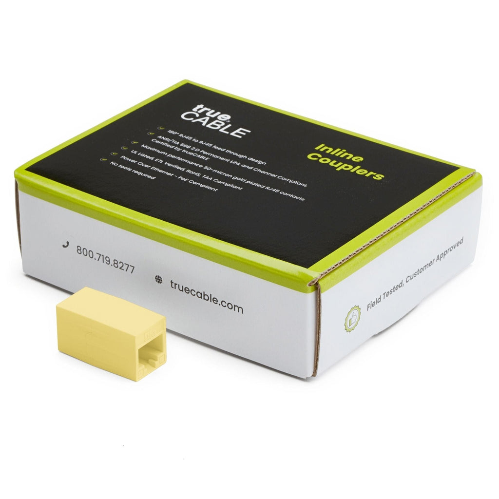 Cat6 Inline Coupler | Unshielded | Yellow | 12pc | closed box