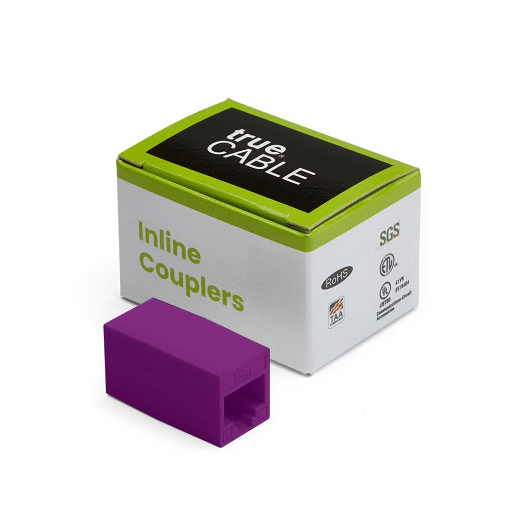 Cat6 Inline Coupler | Unshielded | Purple | 2pc | closed box