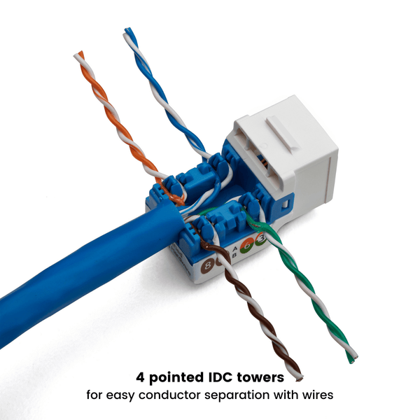 Cat6 Punch Down Keystone Jack RJ45 Unshielded trueCABLE