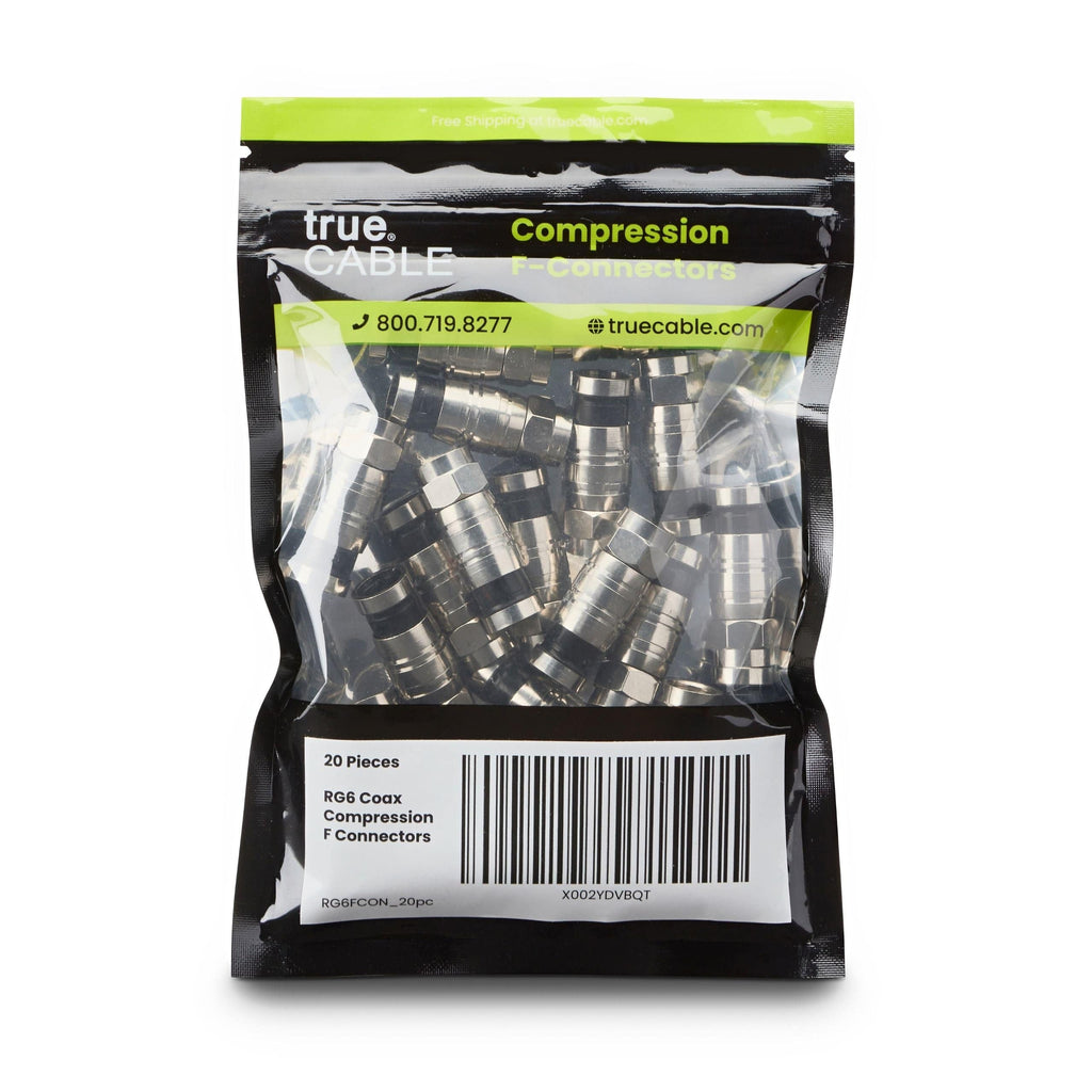 RG6 f connector, front of bag, 20 piece