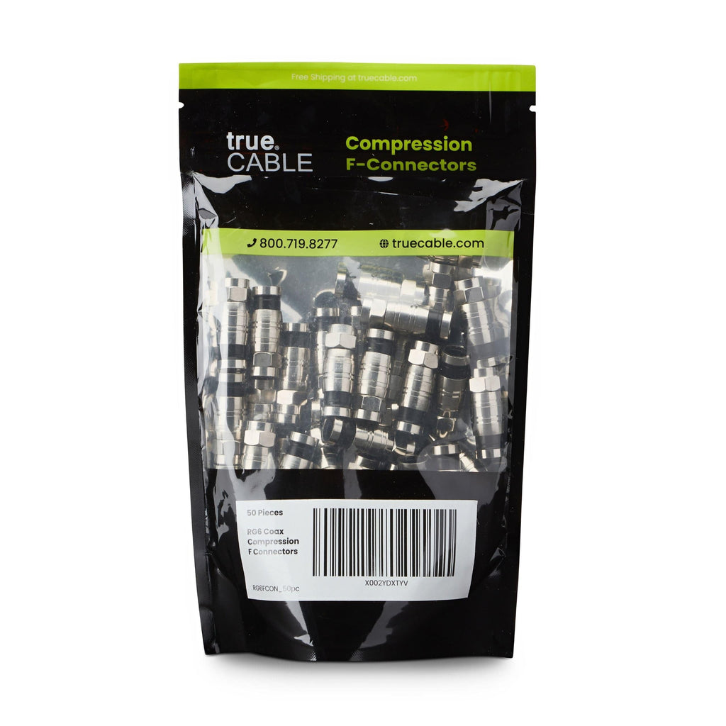 RG6 f connector, front of bag, 50 piece