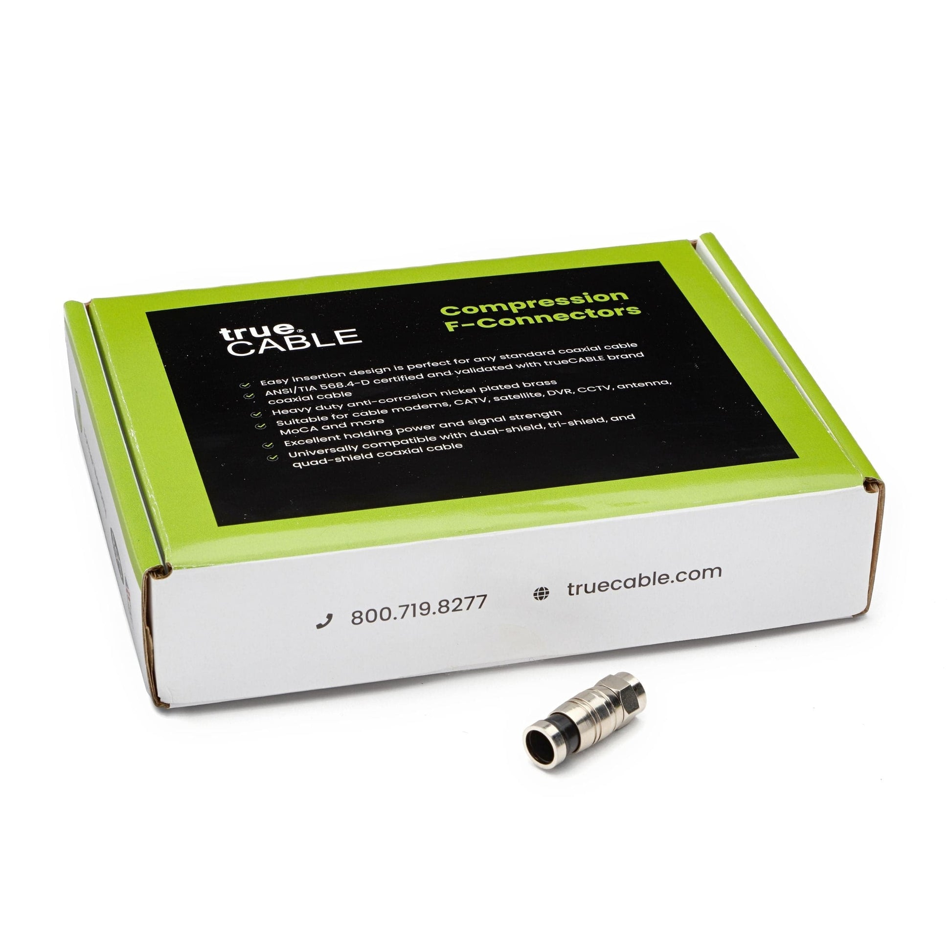 RG6 f connector, front of box, 100 piece