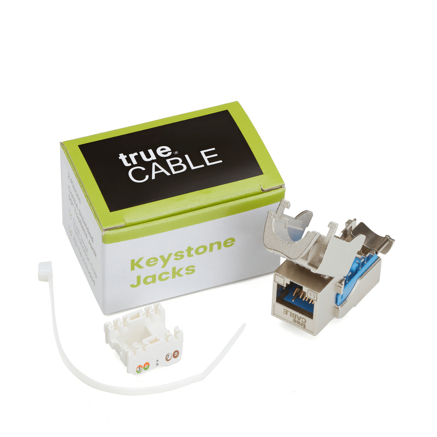 Cat6A Toolless Keystone Jack | RJ45| Shielded | trueCABLE