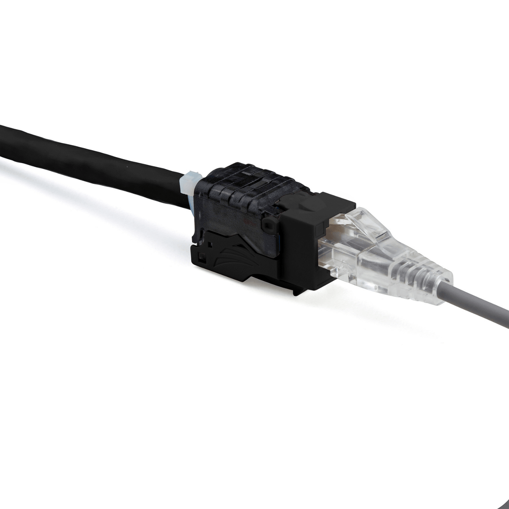 Cat6A Toolless Keystone Jack | Unshielded | 6pc | Black