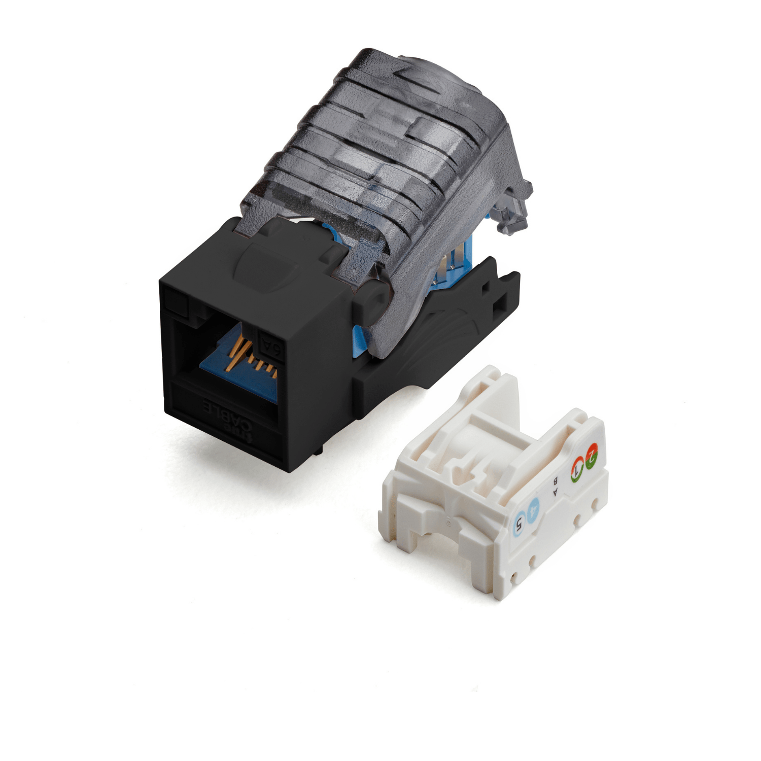 Cat6A Toolless Keystone Jack | Unshielded | 2pc | Black