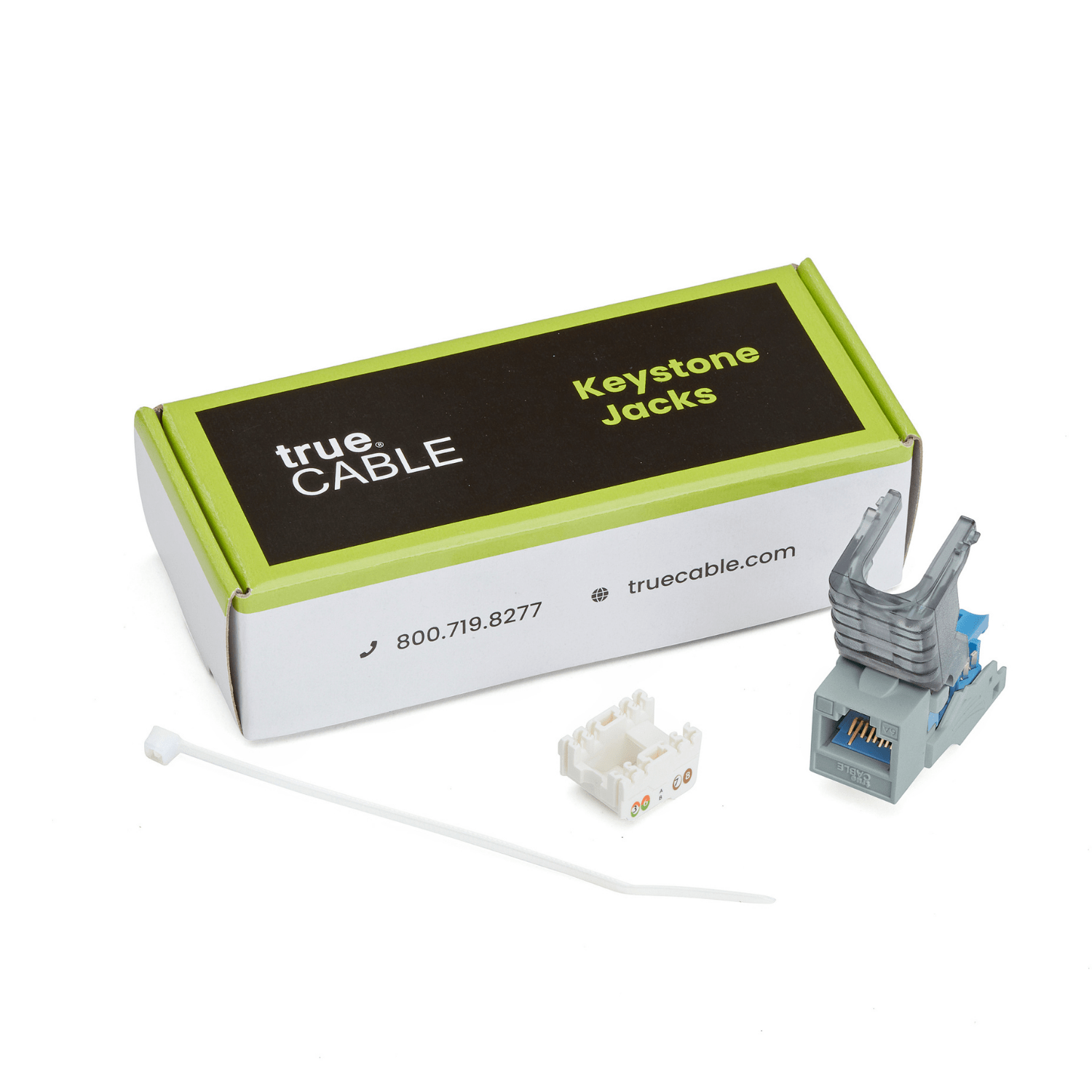 Cat6A Toolless Keystone Jack | Unshielded | 6pc | Packaging | Gray