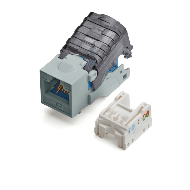 Cat6A Toolless Keystone Jack | Unshielded | 2pc | Gray