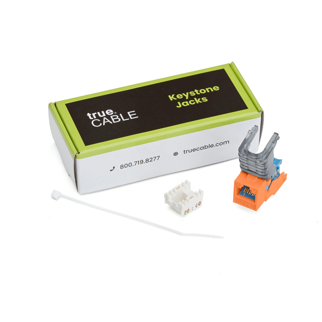 Cat6A Toolless Keystone Jack | Unshielded | 6pc | Orange