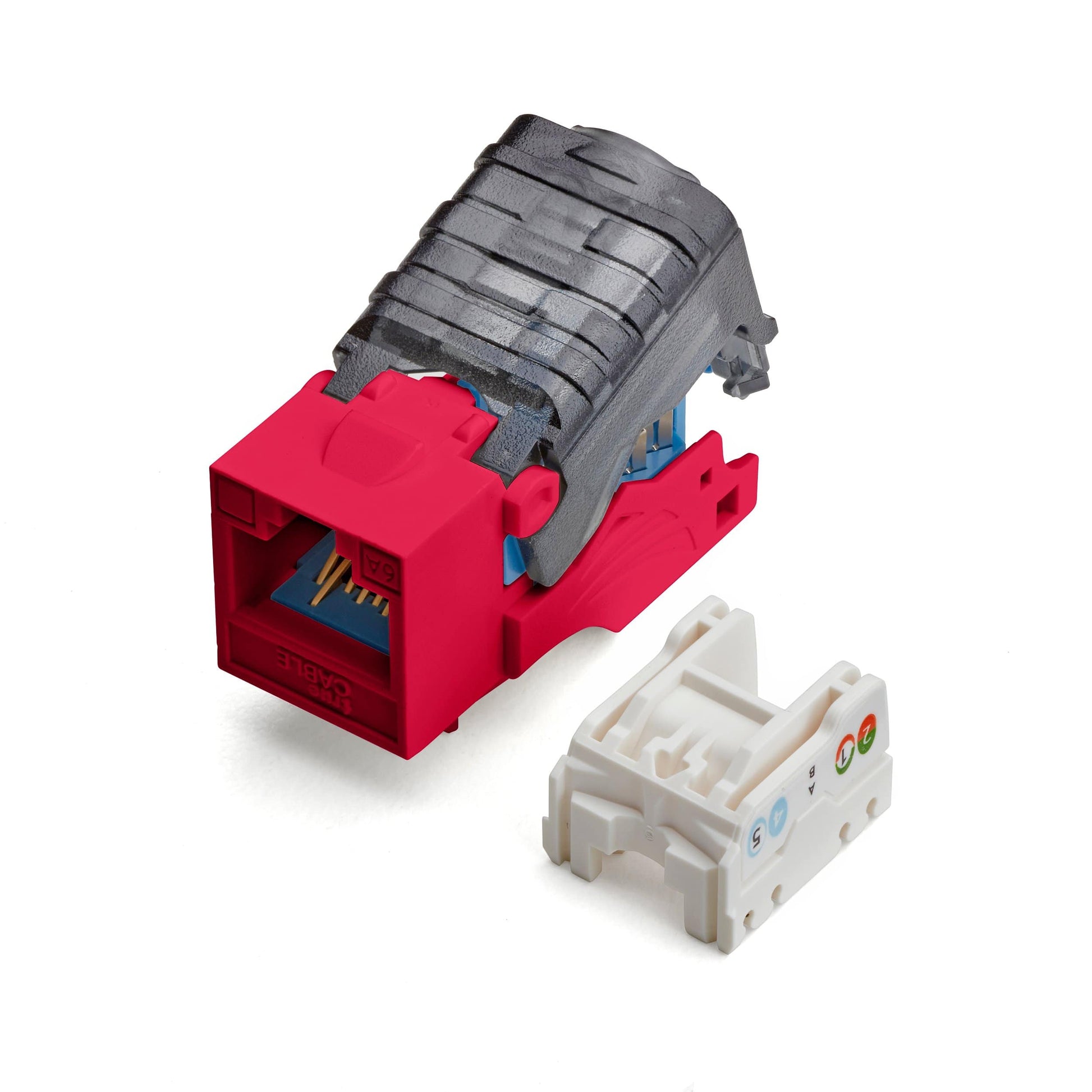 Cat6A Toolless Keystone Jack | Unshielded | 6pc | Red