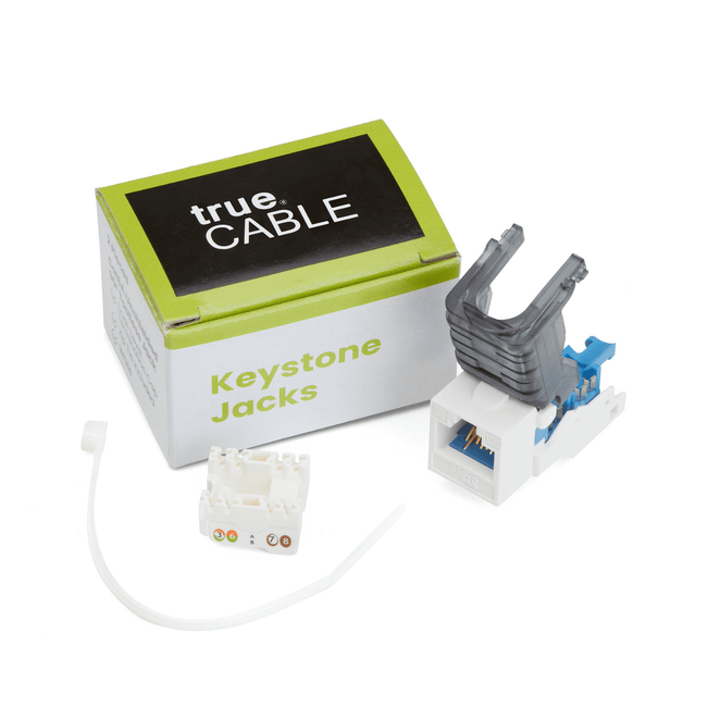Cat6A Toolless Keystone Jack | Unshielded | 2pc | Packaging | White