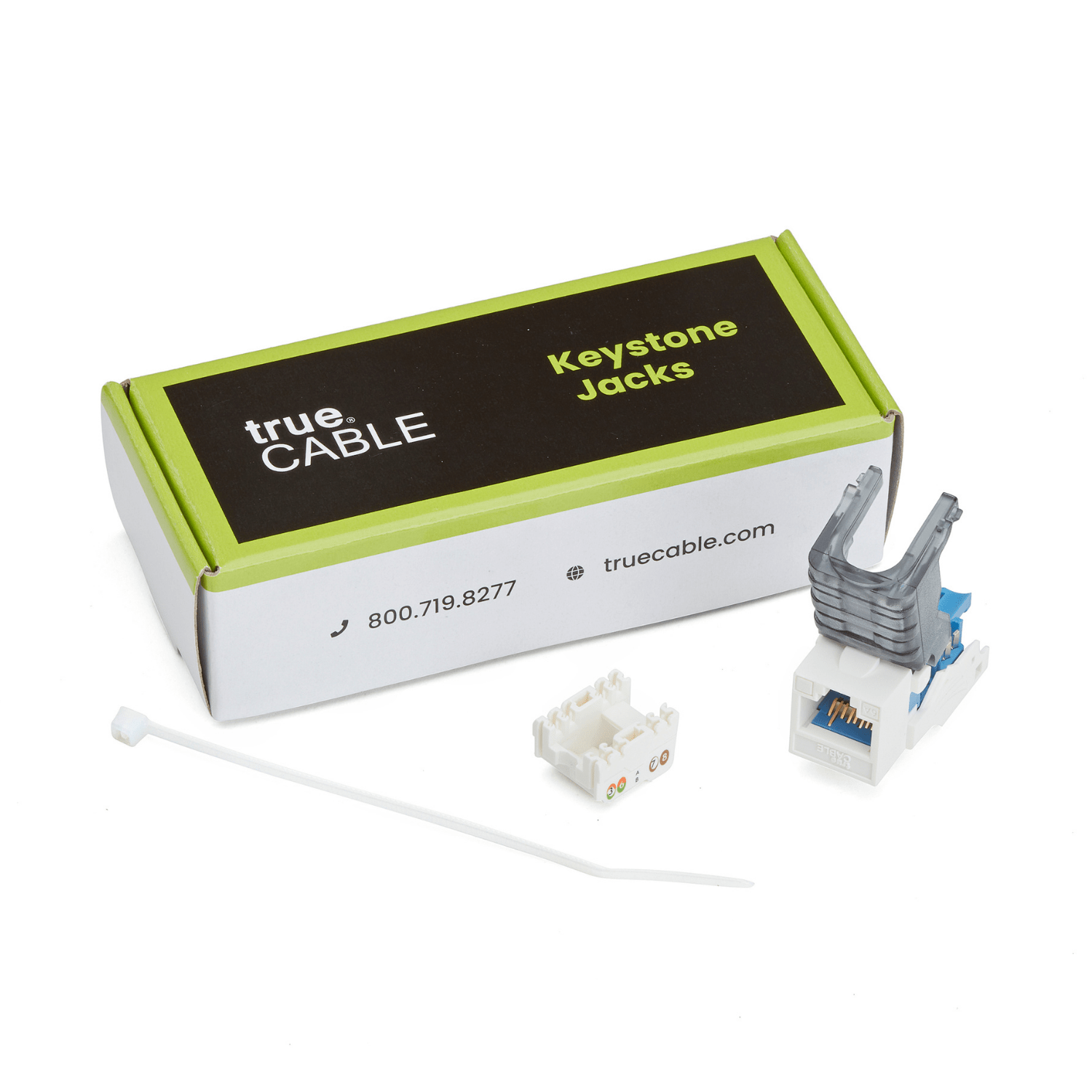 Cat6A Toolless Keystone Jack | Unshielded | 6pc |  White