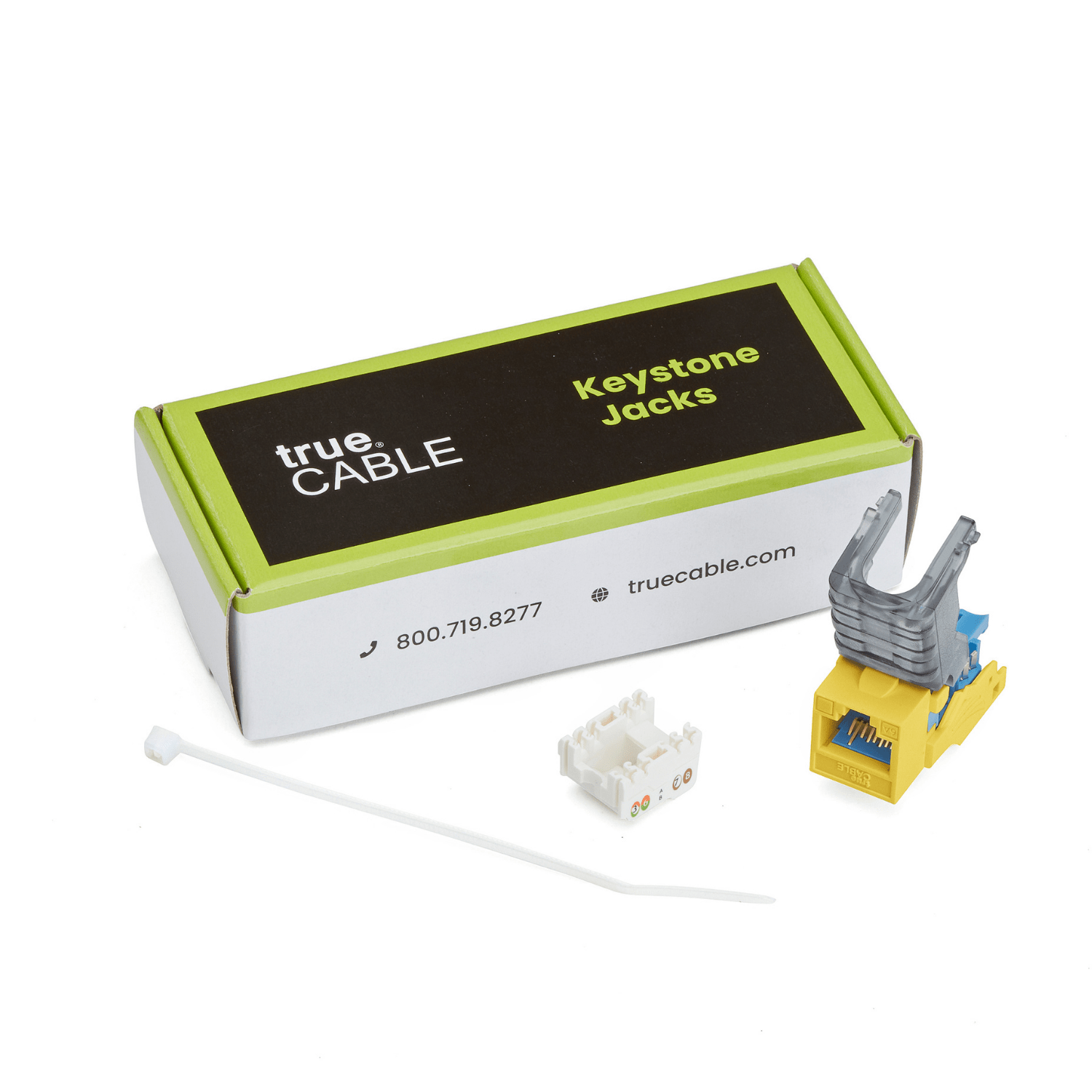 Cat6A Toolless Keystone Jack | Unshielded | 6pc | Yellow