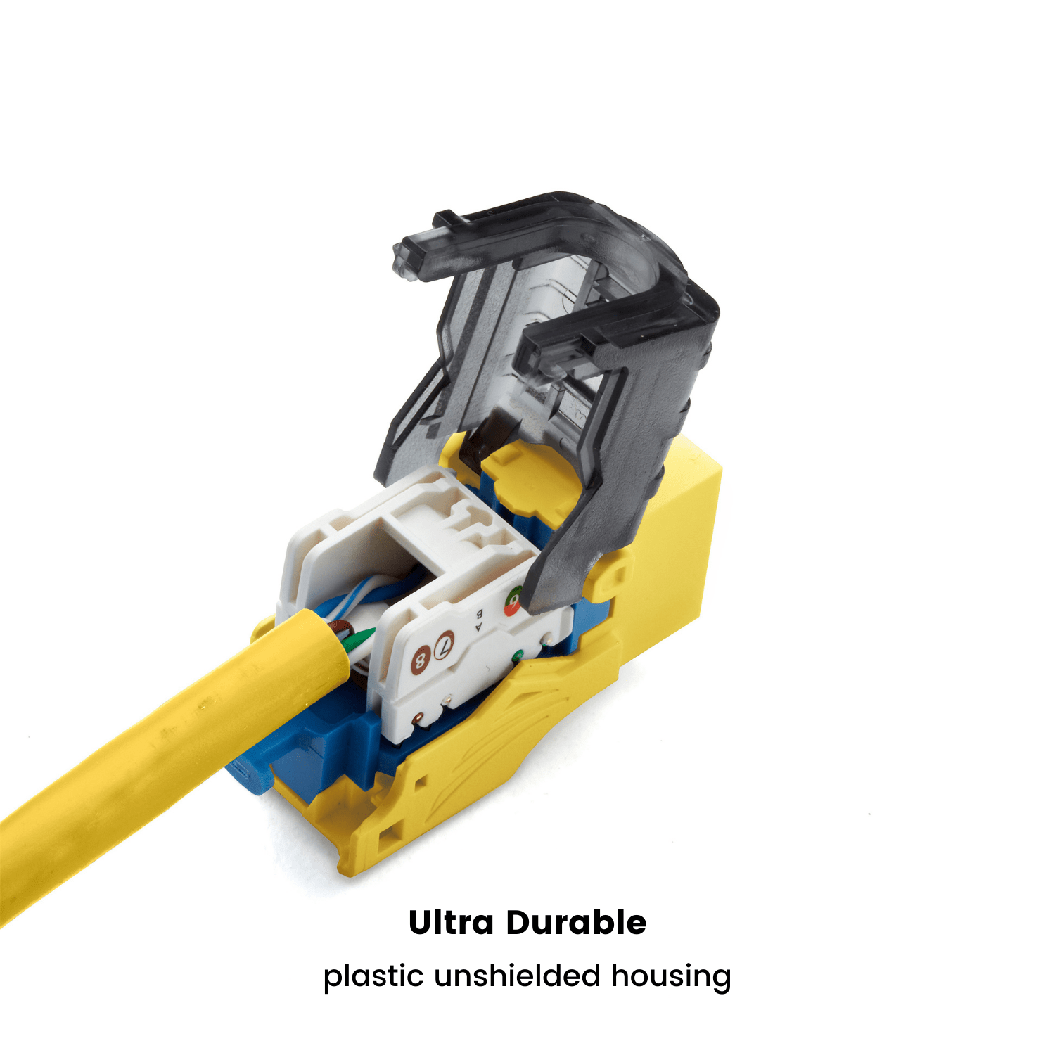 Cat6A Toolless Keystone Jack | Unshielded | 12pc | Yellow