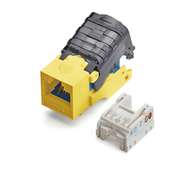 Cat6A Toolless Keystone Jack | Unshielded | 2pc | Yellow
