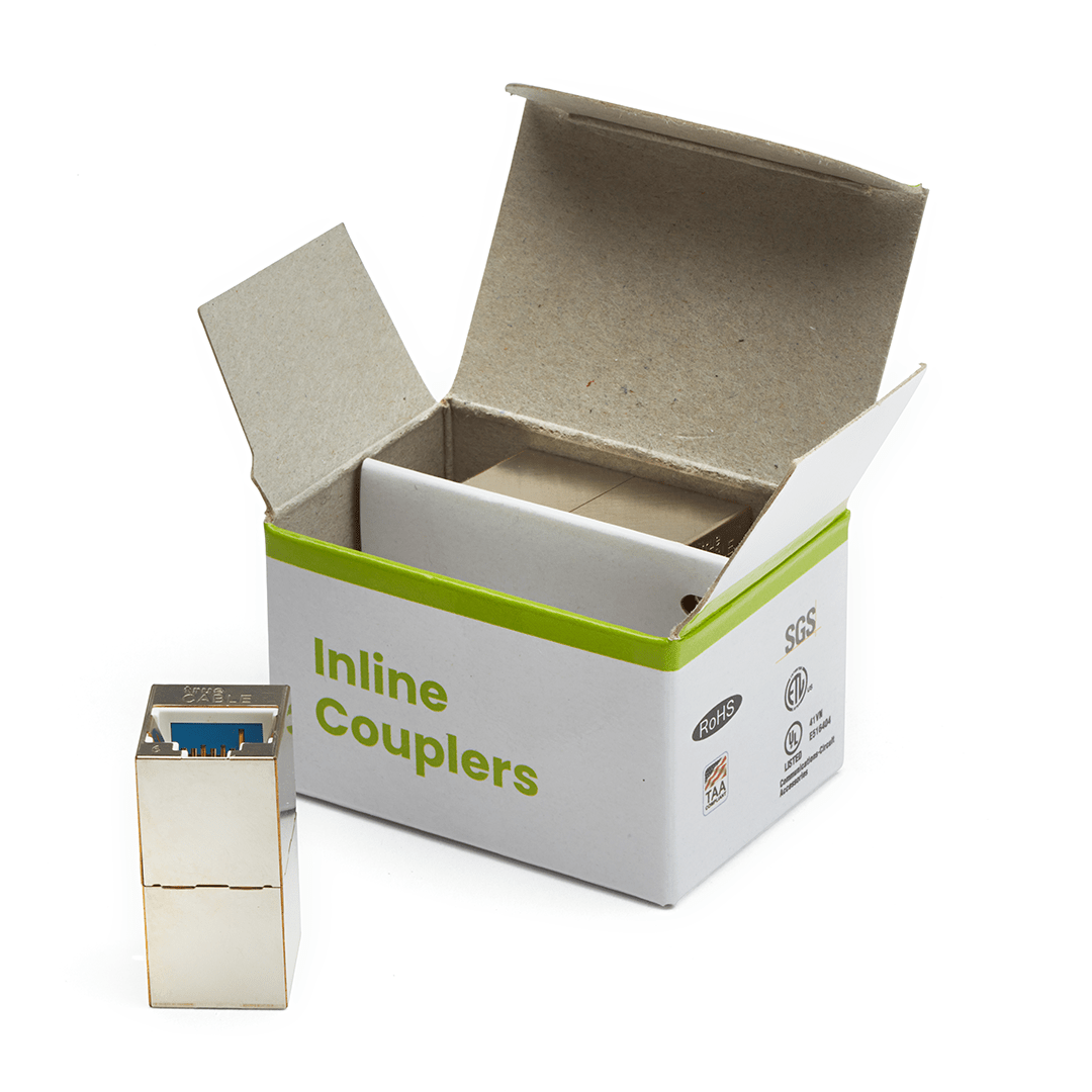 Cat6 Inline Coupler | Shielded | 2pc | opened box