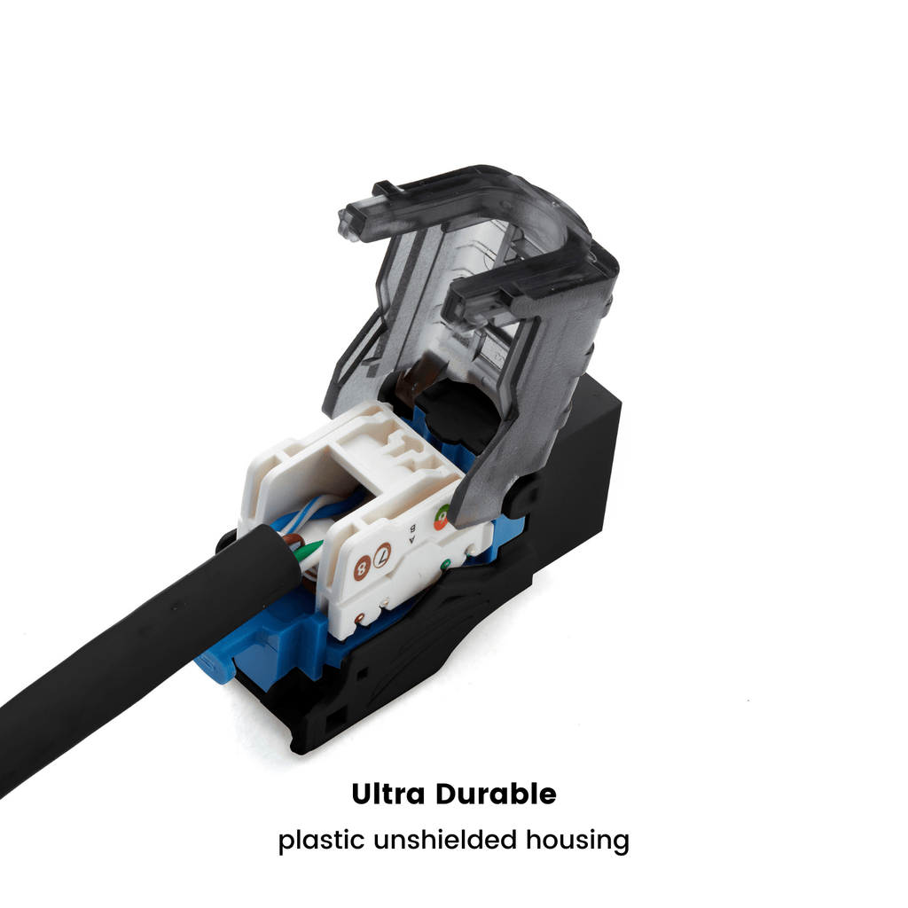 Cat6 Toolless Keystone Jack | Unshielded | 2pc | Black