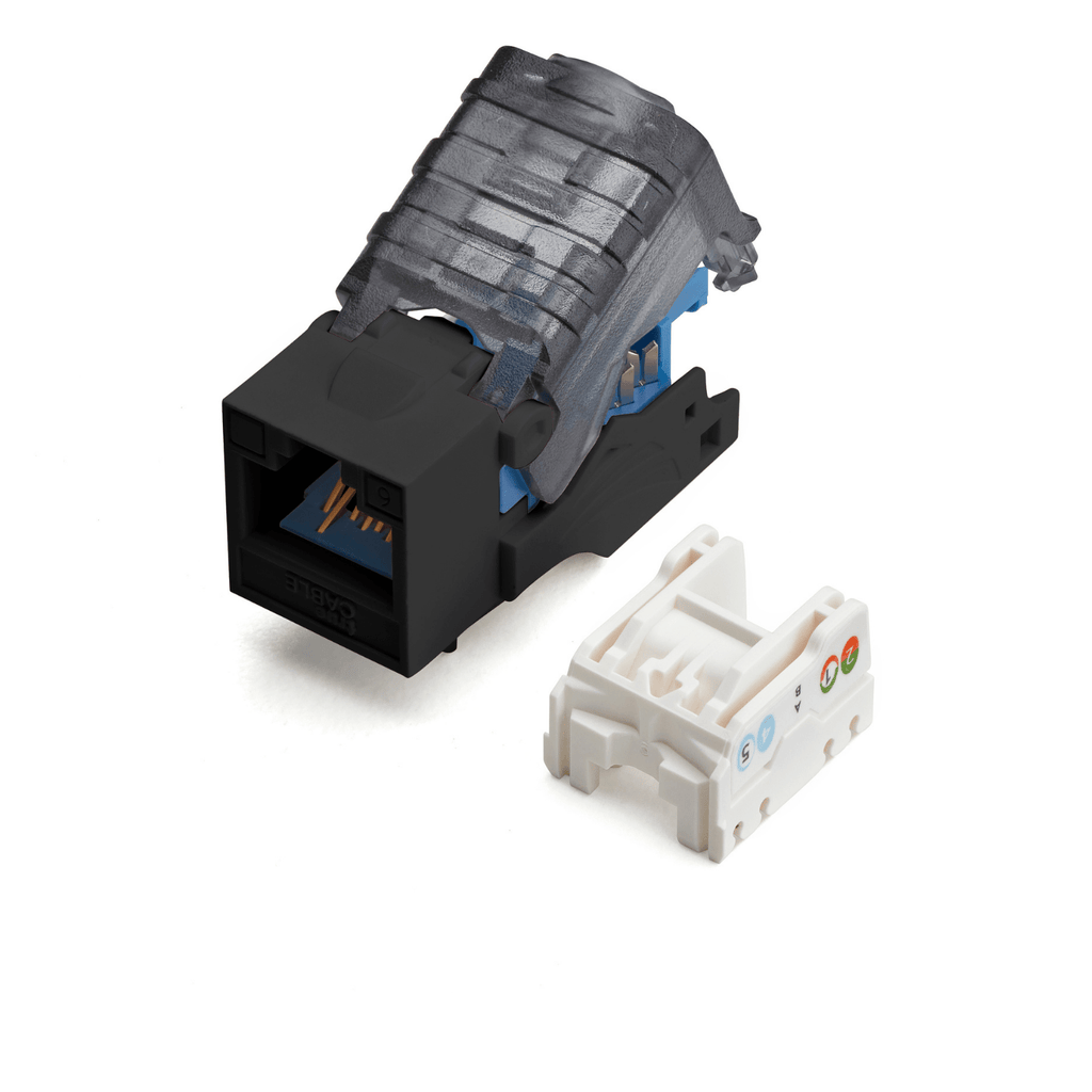 Cat6 Toolless Keystone Jack | Unshielded | 6pc | Black