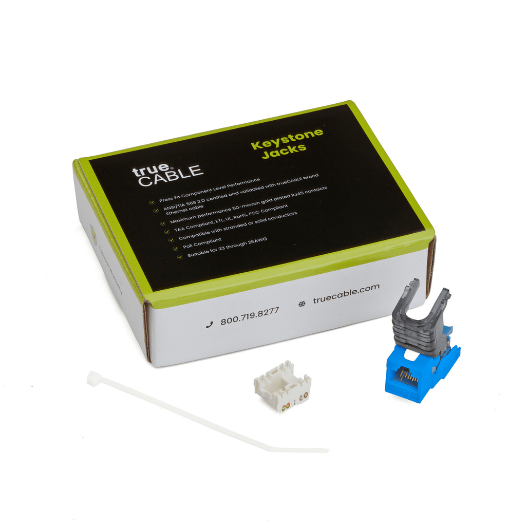 Cat6 Toolless Keystone Jack | Unshielded | 12pc | Packaging | Blue