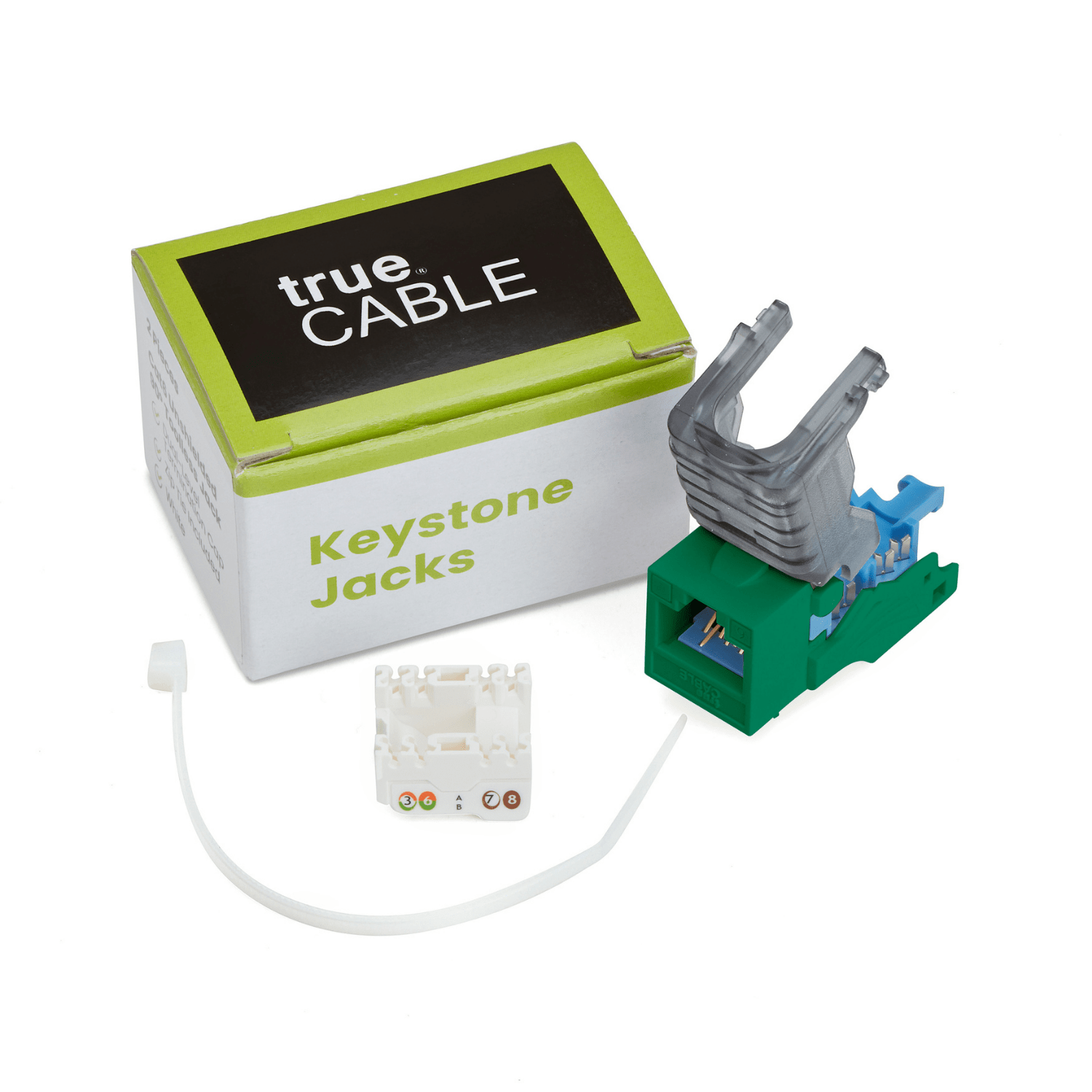 Cat6 Toolless Keystone Jack | Unshielded | 2pc | Packaging | Green