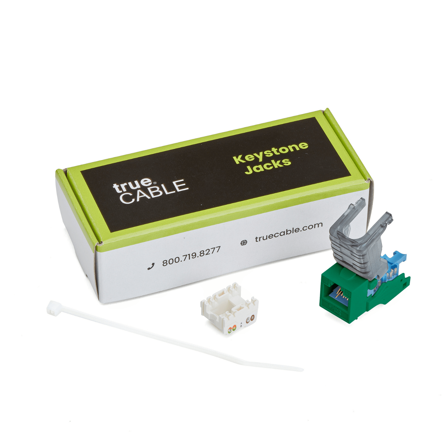 Cat6 Toolless Keystone Jack | Unshielded | 6pc | Packaging | Green