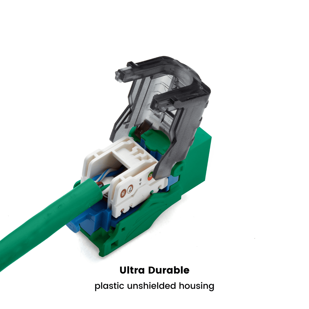 Cat5e Toolless Keystone Jack | Unshielded | 6pc | Green