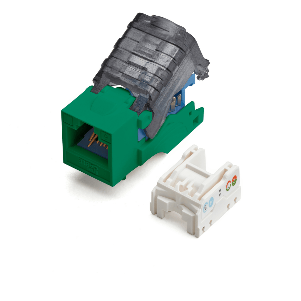Cat6 Toolless Keystone Jack | Unshielded | 2pc | Green