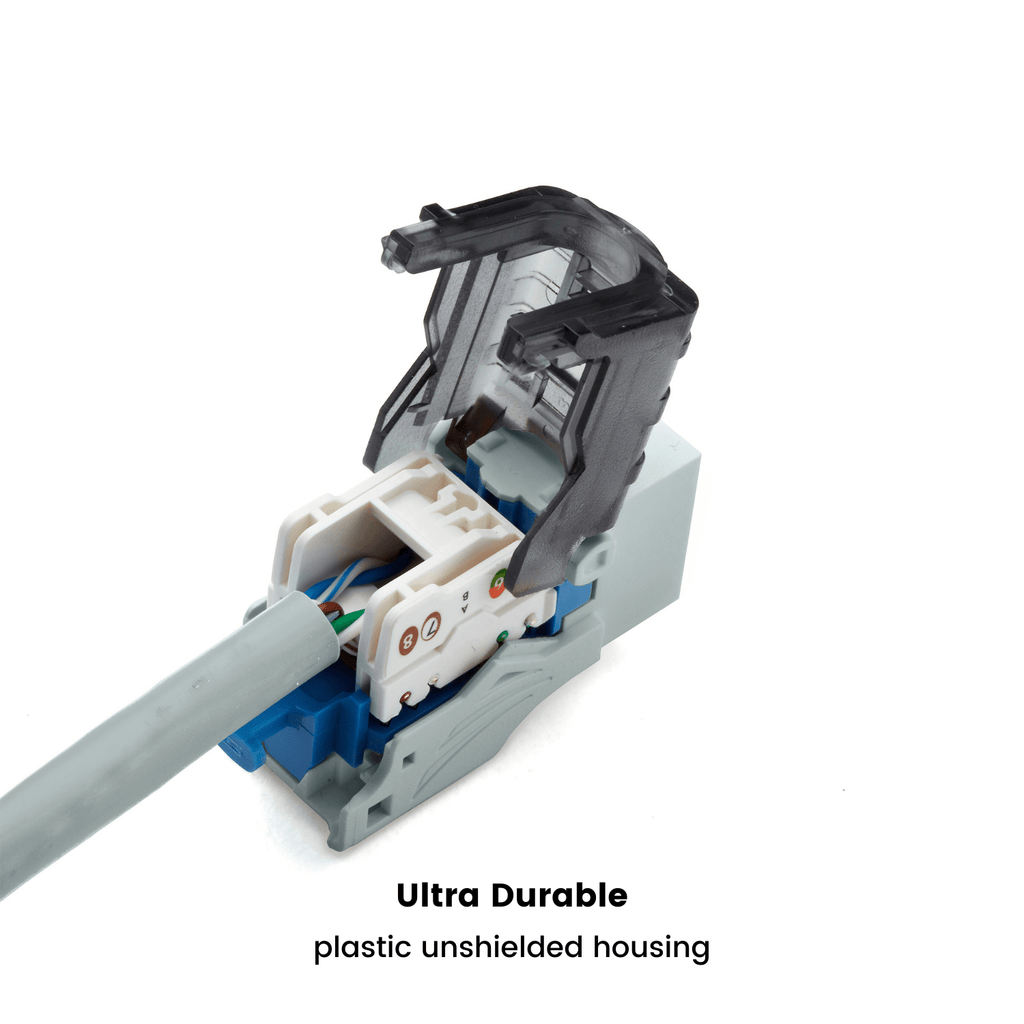 Cat6 Toolless Keystone Jack | Unshielded | 6pc | Gray