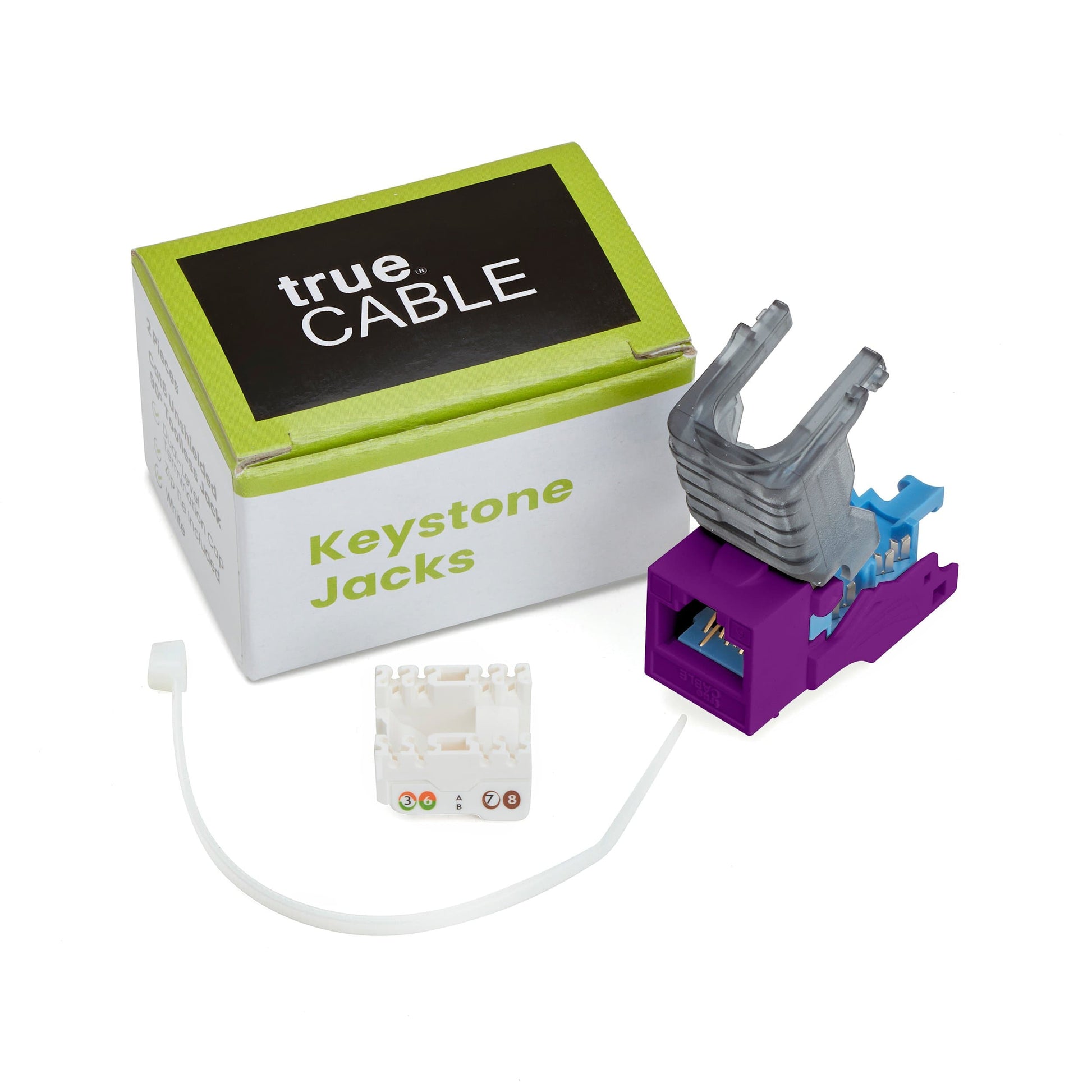 Cat6 Toolless Keystone Jack | Unshielded | 2pc | Purple