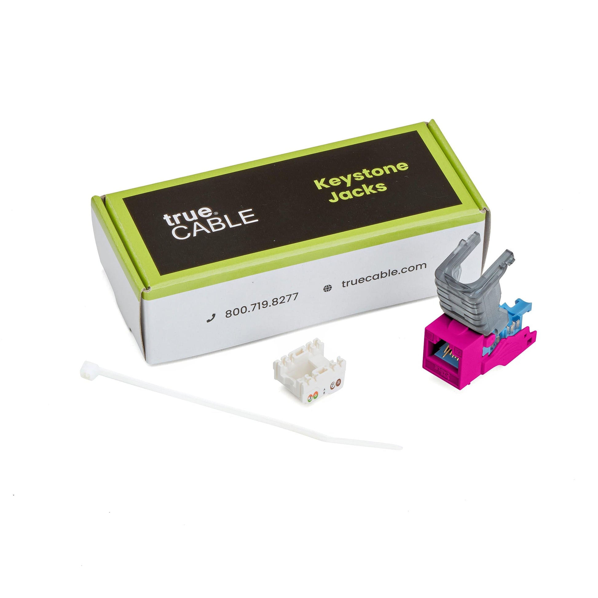 Cat6 Toolless Keystone Jack | Unshielded | 6pc | Pink