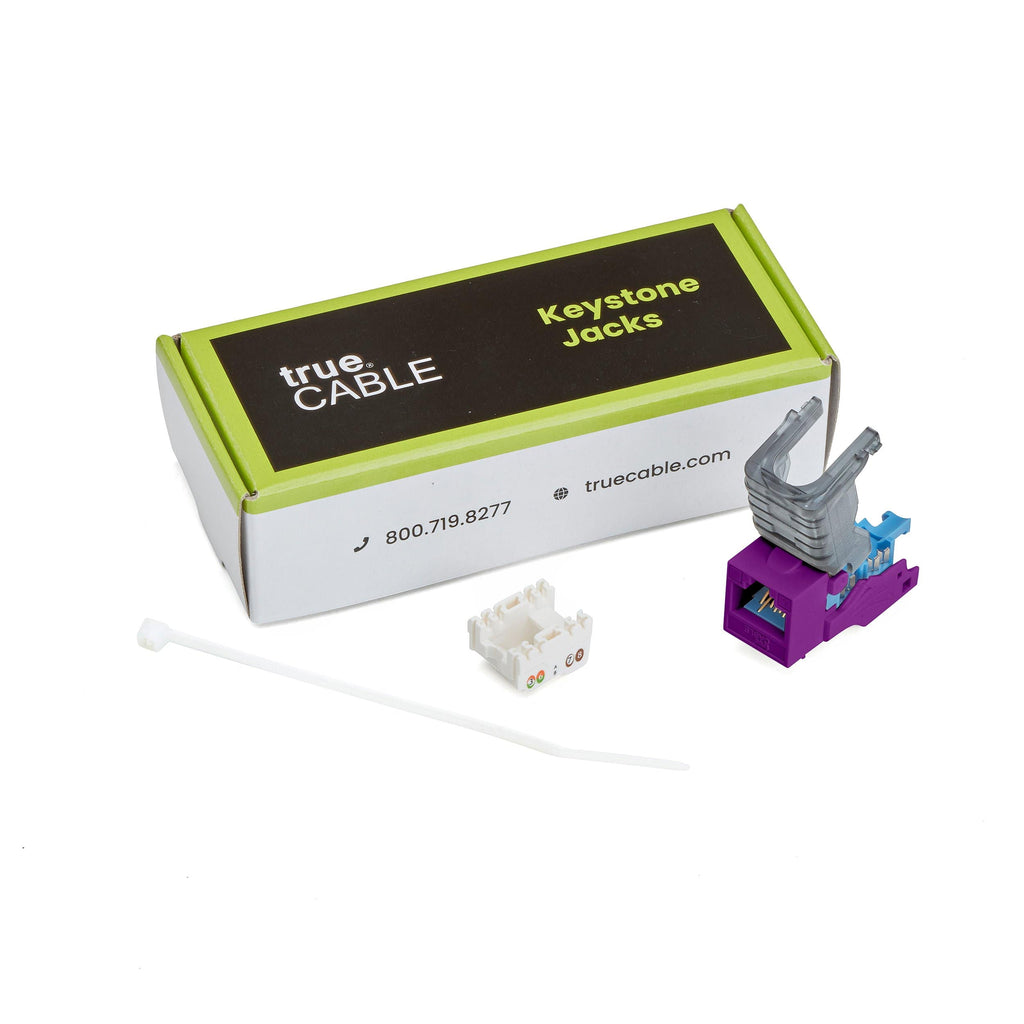 Cat6 Toolless Keystone Jack | Unshielded | 6pc | Purple