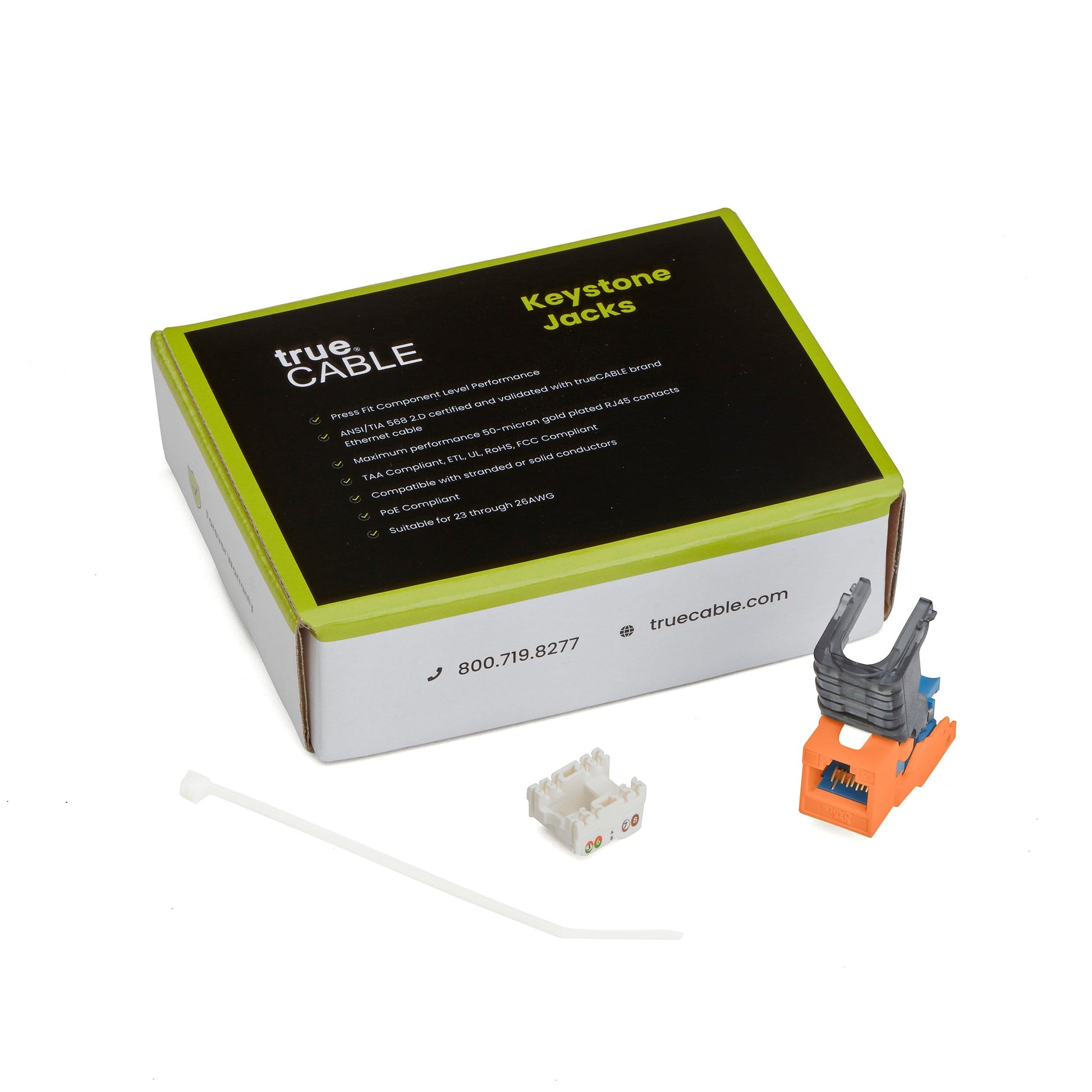 Cat6 Toolless Keystone Jack | Unshielded | 12pc | Orange